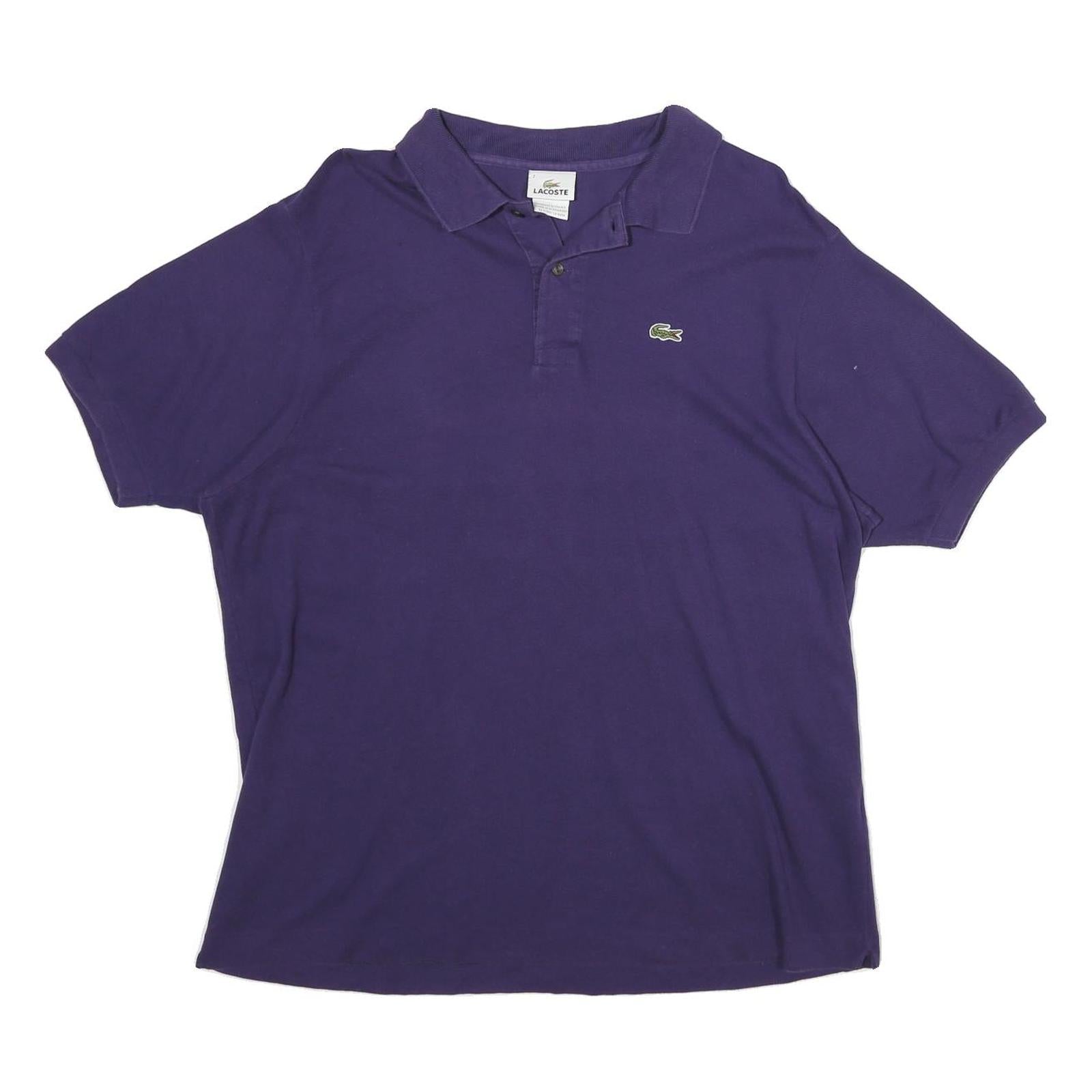 LACOSTE Mens Purple Cotton Short Sleeve Polo Shirt L Classic Fit Refurbished - N/A refurbished available on Cerqular