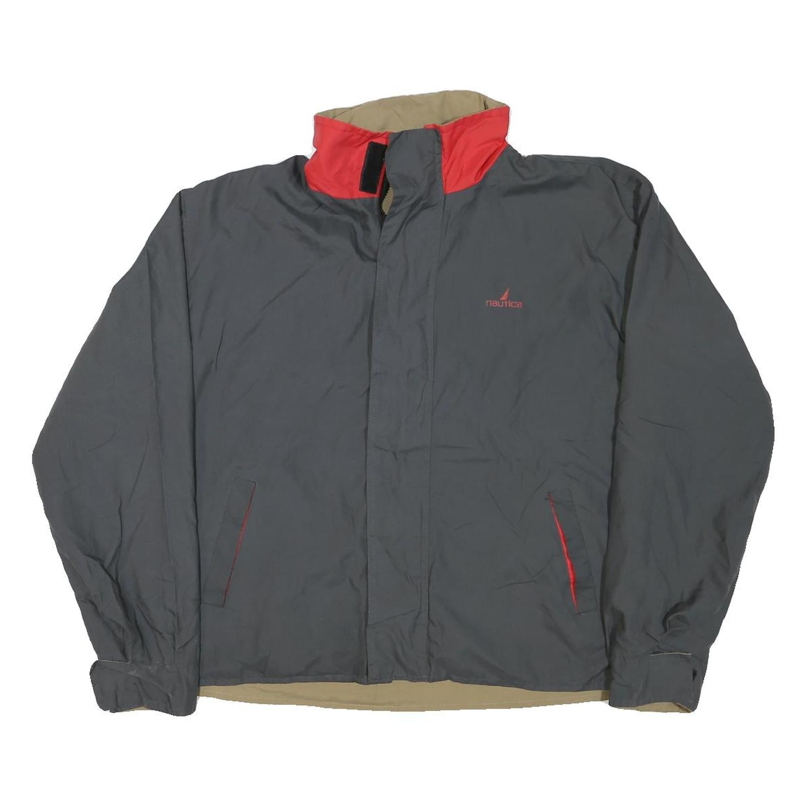 NAUTICA Womens Grey & Red Nylon Zip Jacket M Lightweight Casual Refurbished - N/A refurbished available on Cerqular