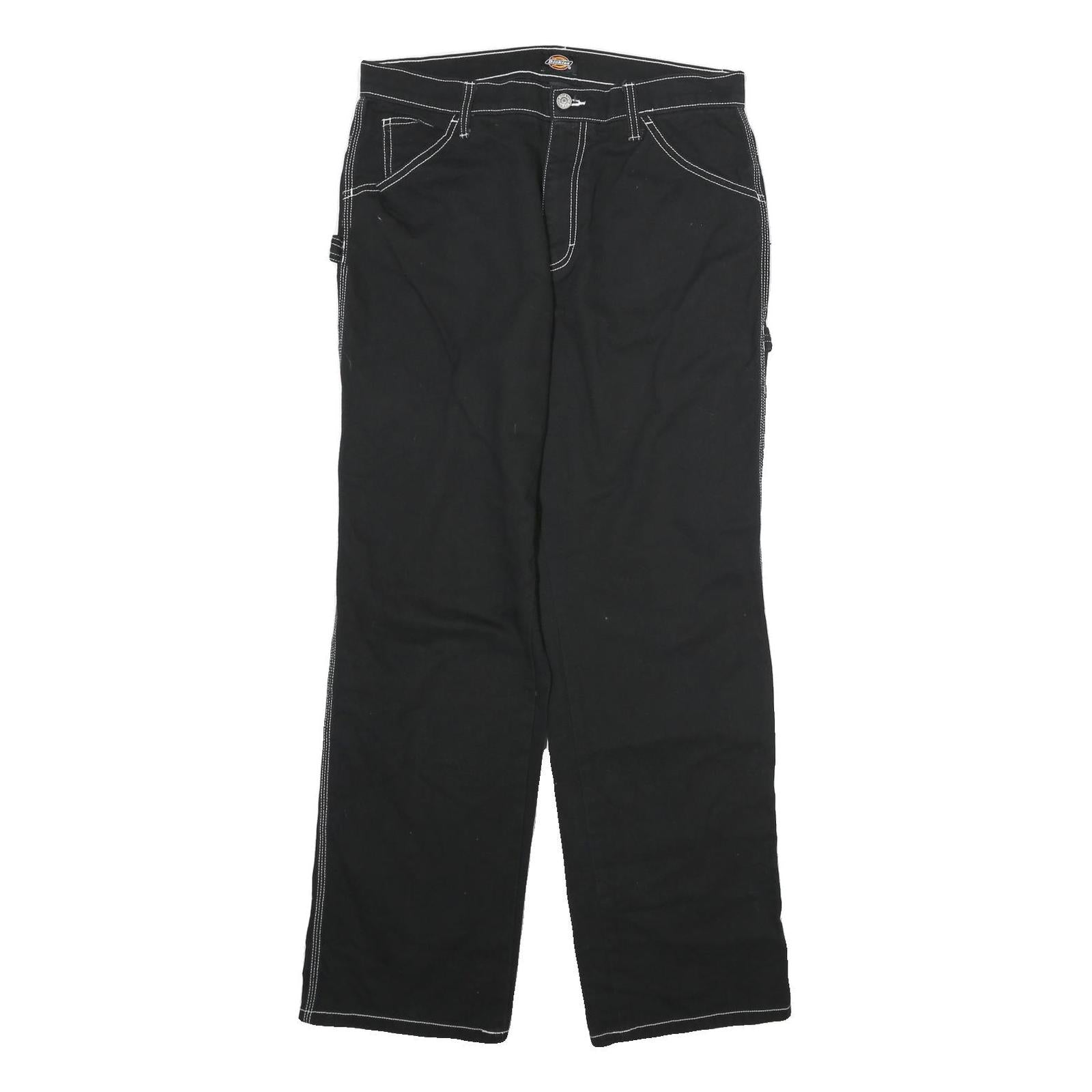 DICKIES Mens Black Cotton Regular Straight Trousers W32 L32 Workwear Utility Refurbished - N/A refurbished available on Cerqular