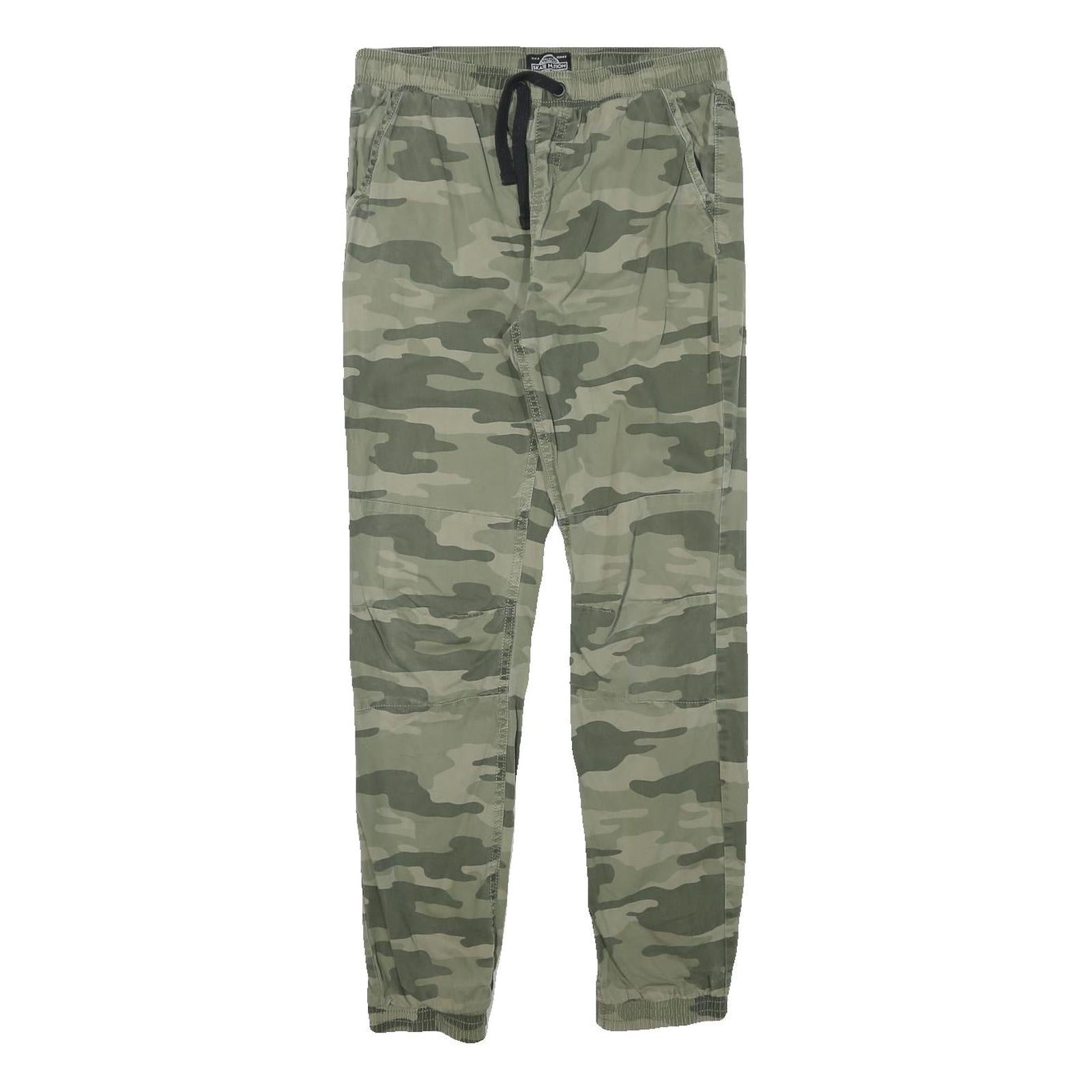 SKATENATION Mens Cotton Blend Green Camouflage Slim Drawstring Trousers W28 L28 Refurbished - N/A refurbished available on Cerqular