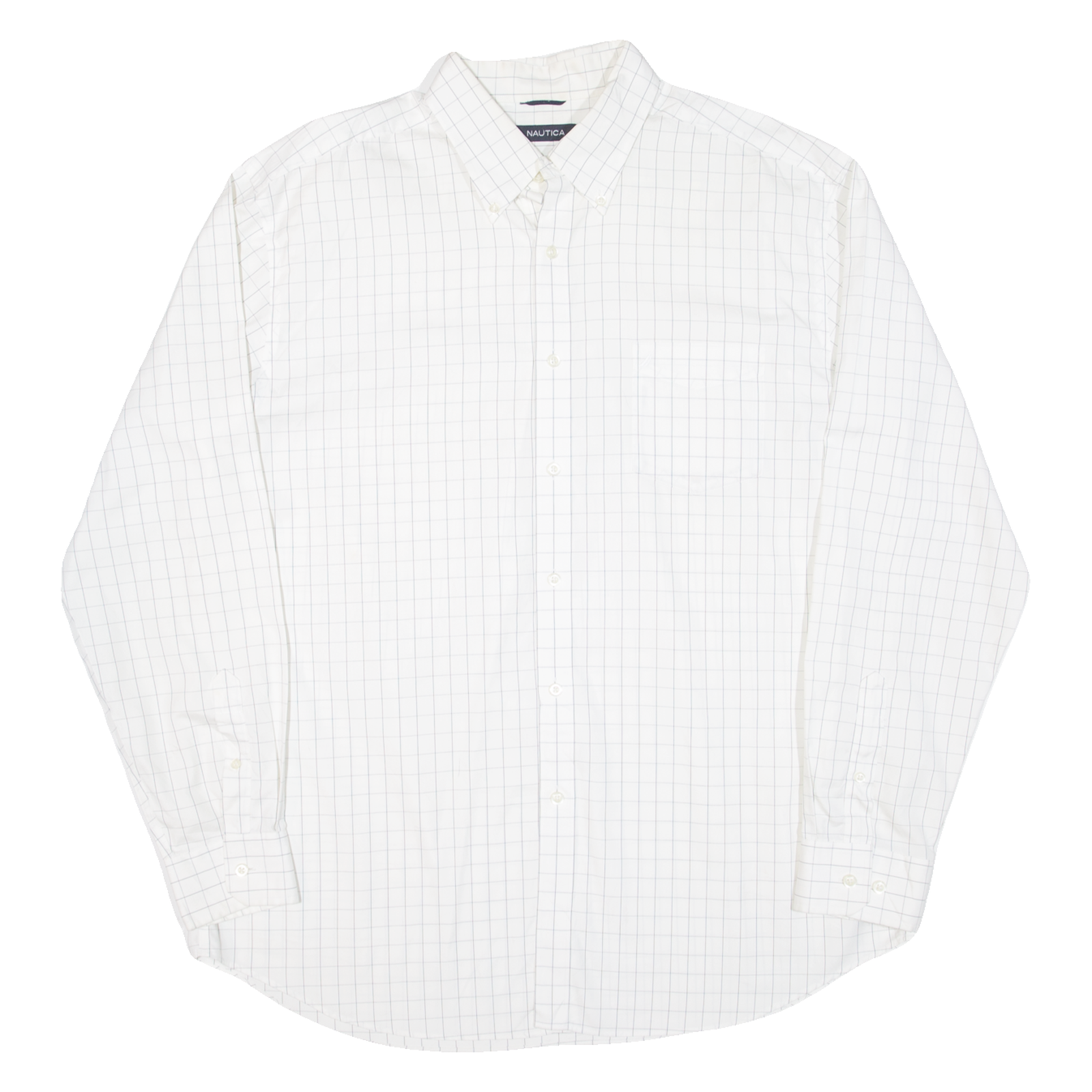 NAUTICA Mens Shirt White Check Long Sleeve XL Refurbished - N/A refurbished available on Cerqular