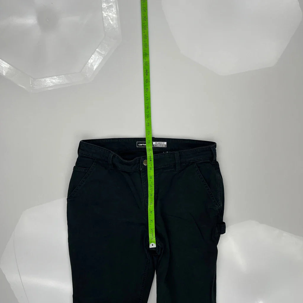 Carhartt Carpenter Trousers - 32W 30L Black Cotton Refurbished - Thrifted (note: this is a term often used to describe second- refurbished available on Cerqular