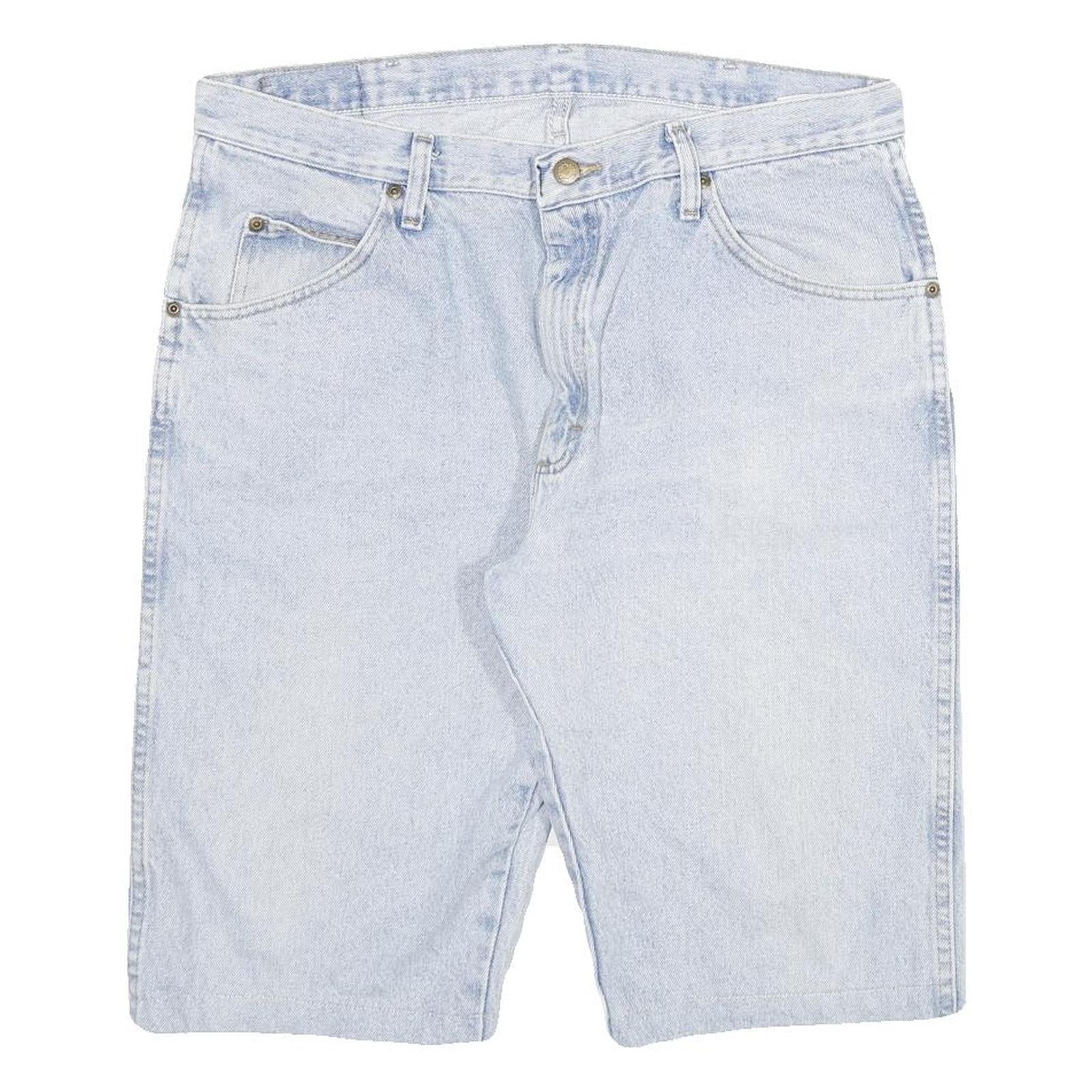 WRANGLER Mens Cotton Blend Blue Denim Shorts XL W34 Casual Classic Fit Refurbished - N/A refurbished available on Cerqular