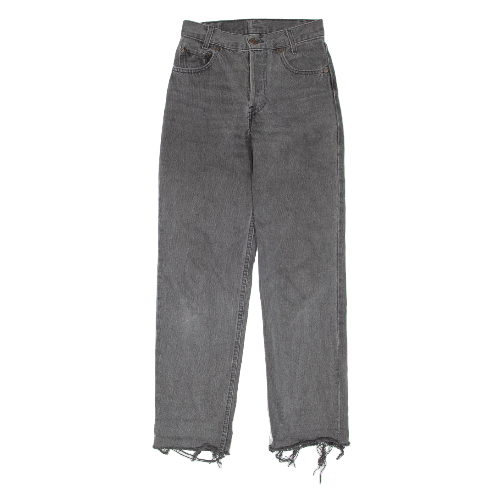 LEVI'S Womens Jeans Grey Regular Straight W24 L28 Refurbished - N/A refurbished available on Cerqular