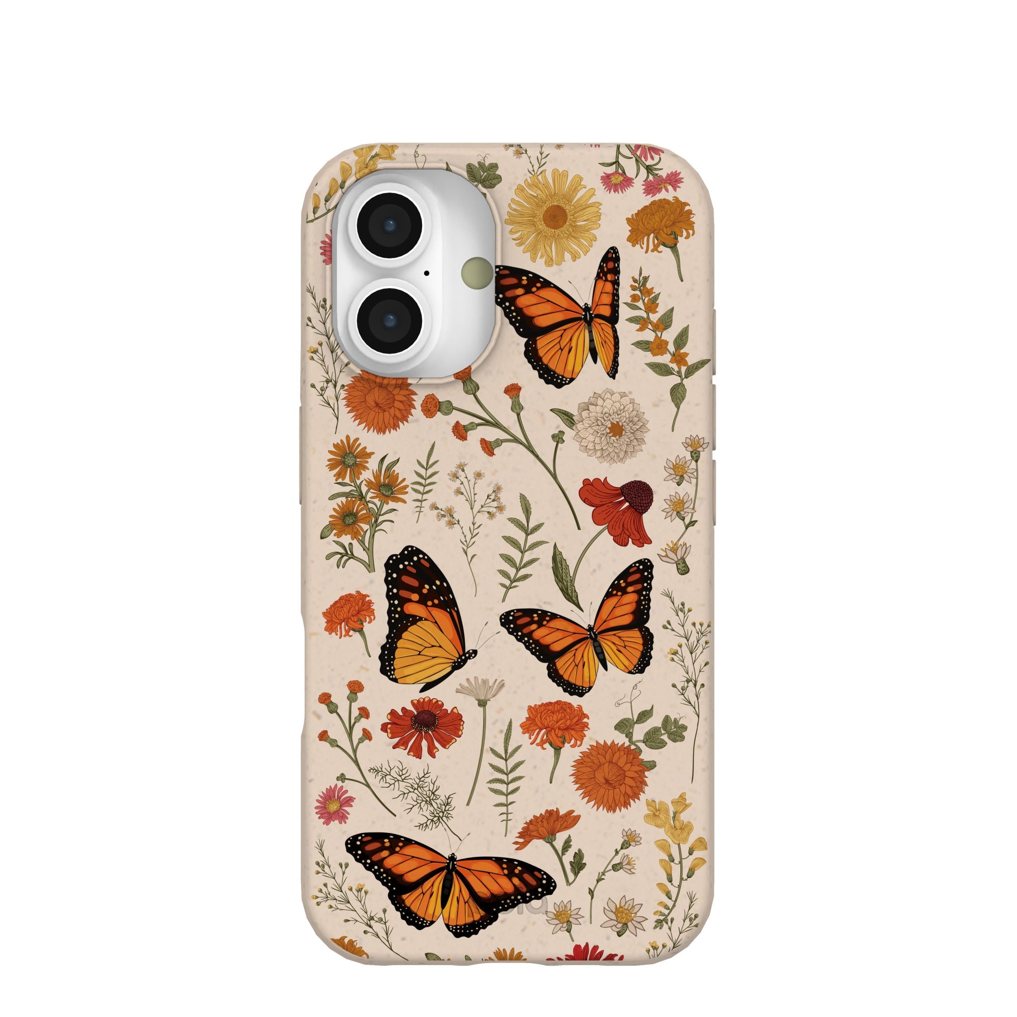 Seashell Monarch Butterfly iPhone 16 Case Refurbished - Pela Case refurbished available on Cerqular