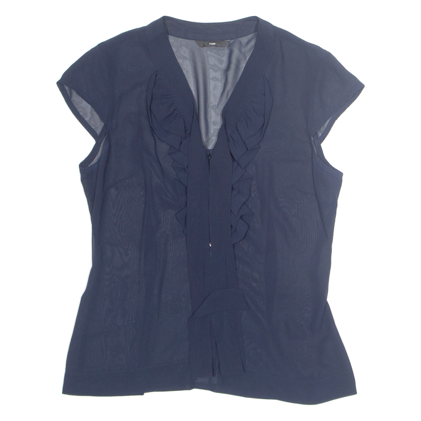H&M Womens Top Blue V-Neck Sleeveless M Refurbished - N/A refurbished available on Cerqular