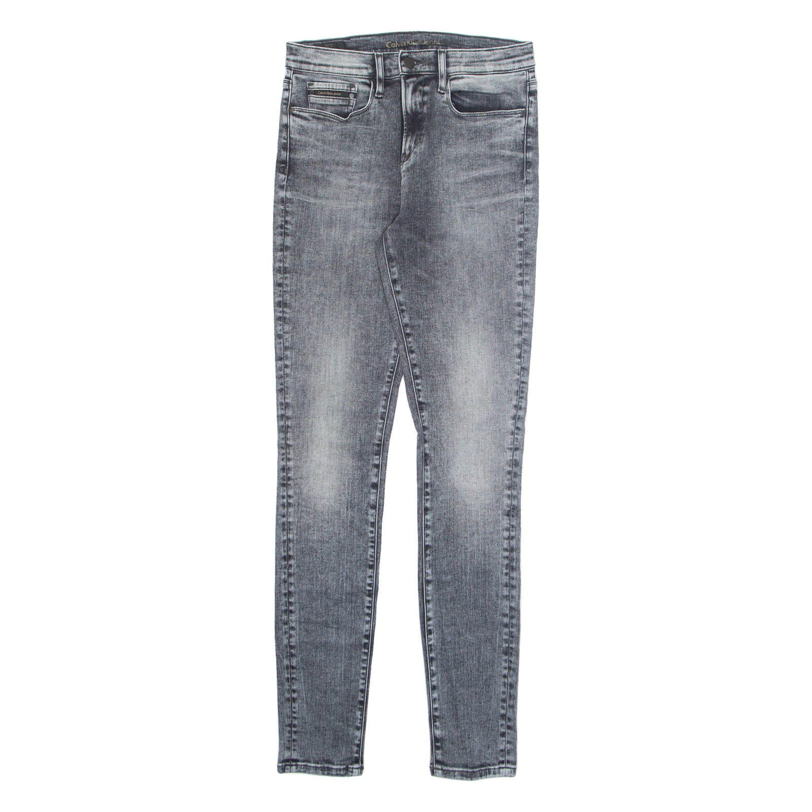 CALVIN KLEIN JEANS Mens Jeans Grey Regular Skinny Charcoal Wash W28 L34 Refurbished - N/A refurbished available on Cerqular