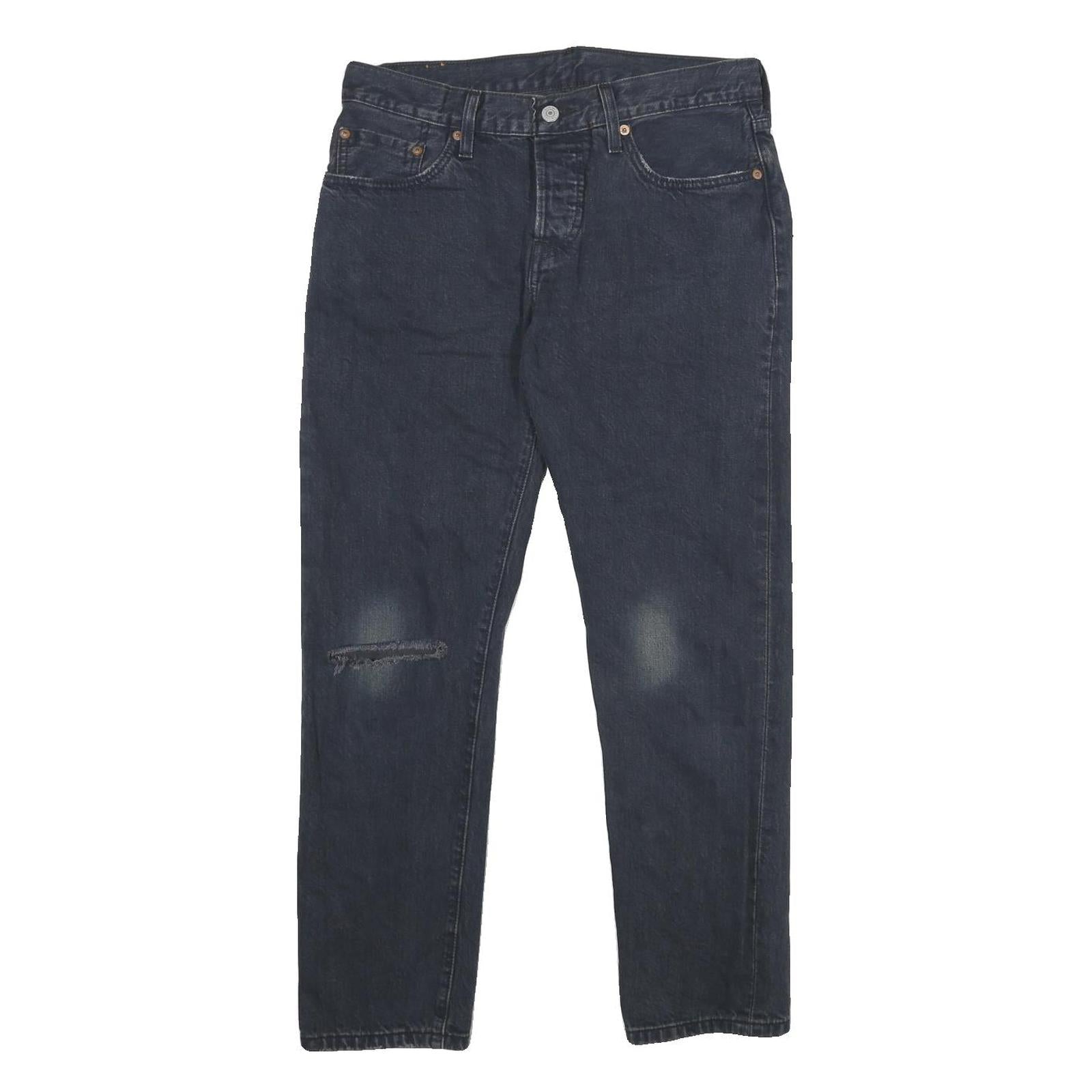 LEVI'S 501CT Mens Jeans Blue Classic Straight Denim Medium W30 L28 Button Refurbished - N/A refurbished available on Cerqular