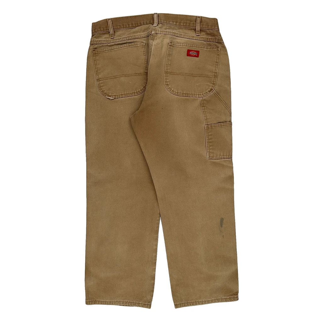 Dickies Carpenter Trousers - 35W 29L Brown Cotton Refurbished - Thrifted (note: this is a term often used to describe second- refurbished available on Cerqular