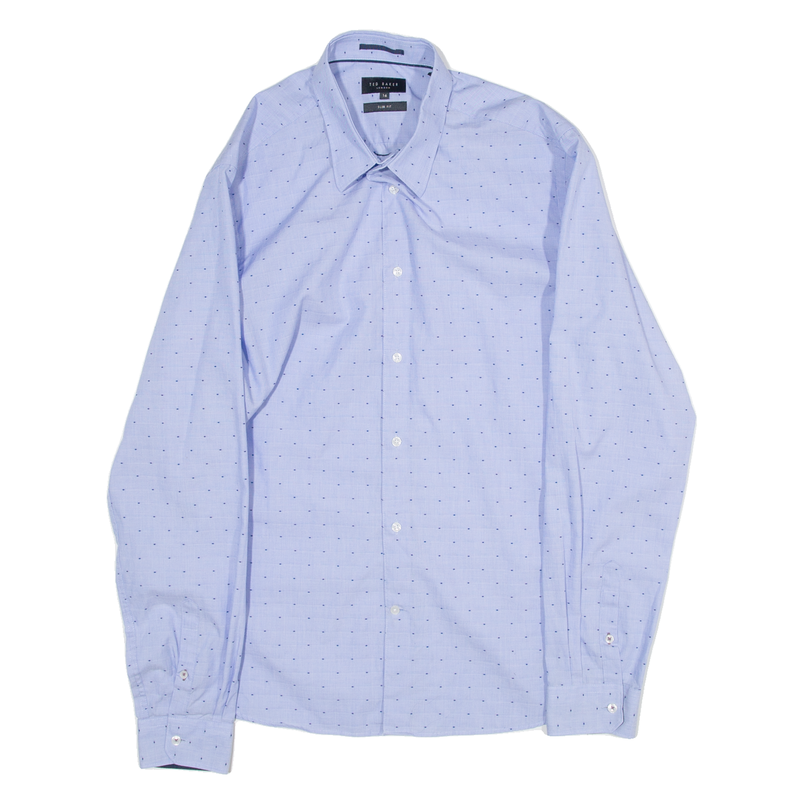 Buy TED BAKER Slim Fit Mens Shirt Blue Polka Dot Long Sleeve M Refurbished - $28.59 TED BAKER Slim Fit Mens Shirt Blue Polka Dot Long Sleeve M Refurbished - N/A refurbished available on Cerqular
