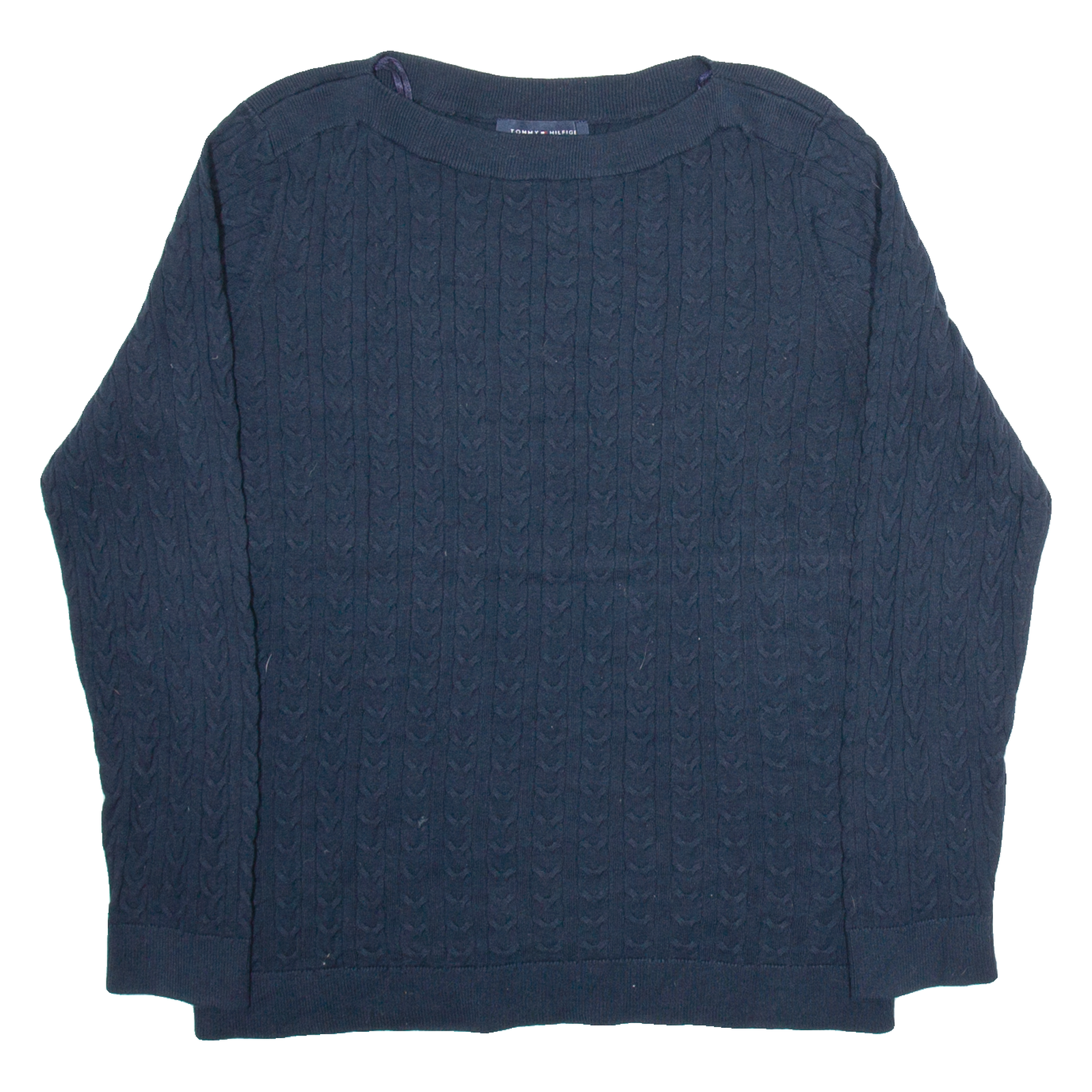 TOMMY HILFIGER Womens Jumper Blue Cable Knit XL Refurbished - N/A refurbished available on Cerqular