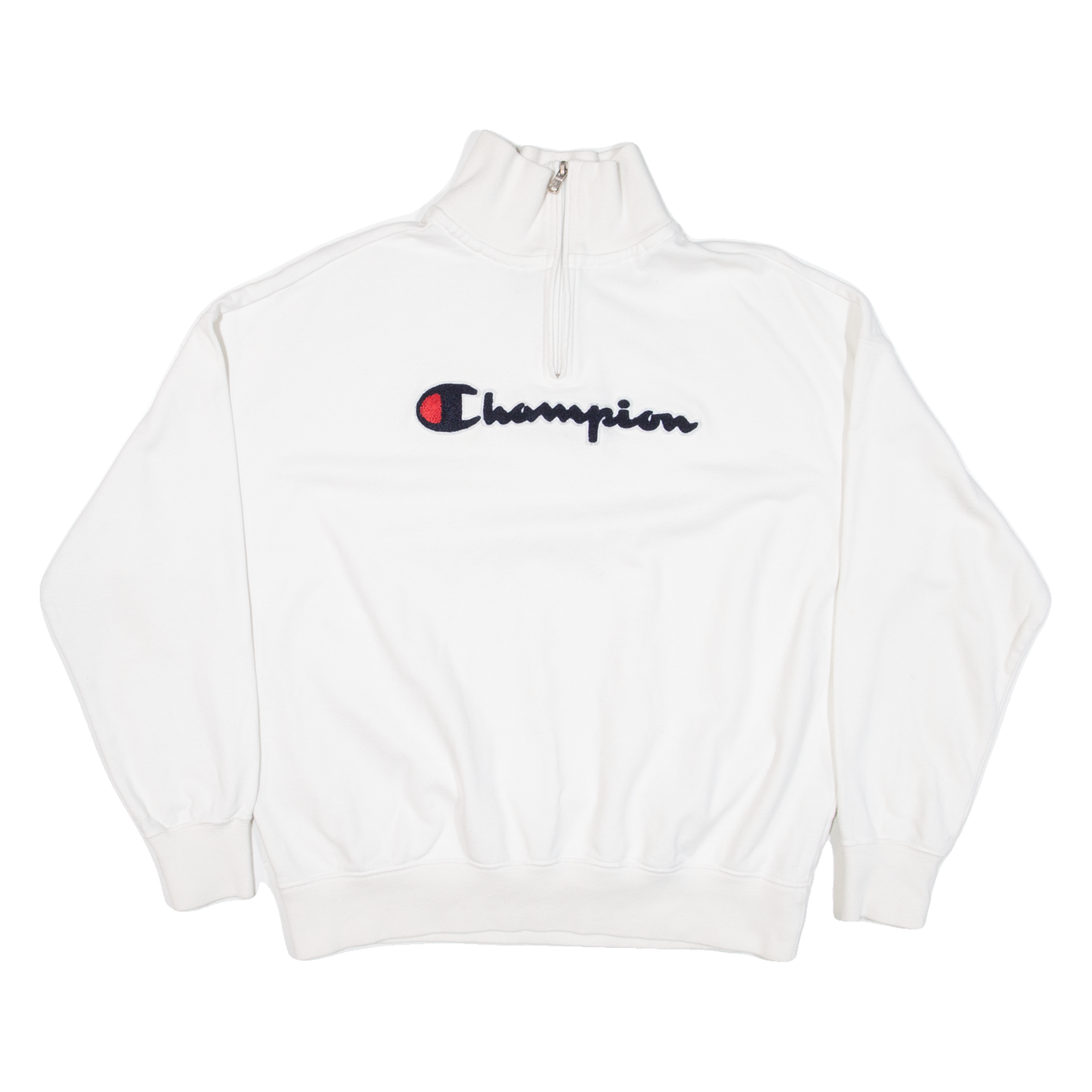 CHAMPION Womens Sweatshirt White 1/4 Zip S Refurbished - N/A refurbished available on Cerqular