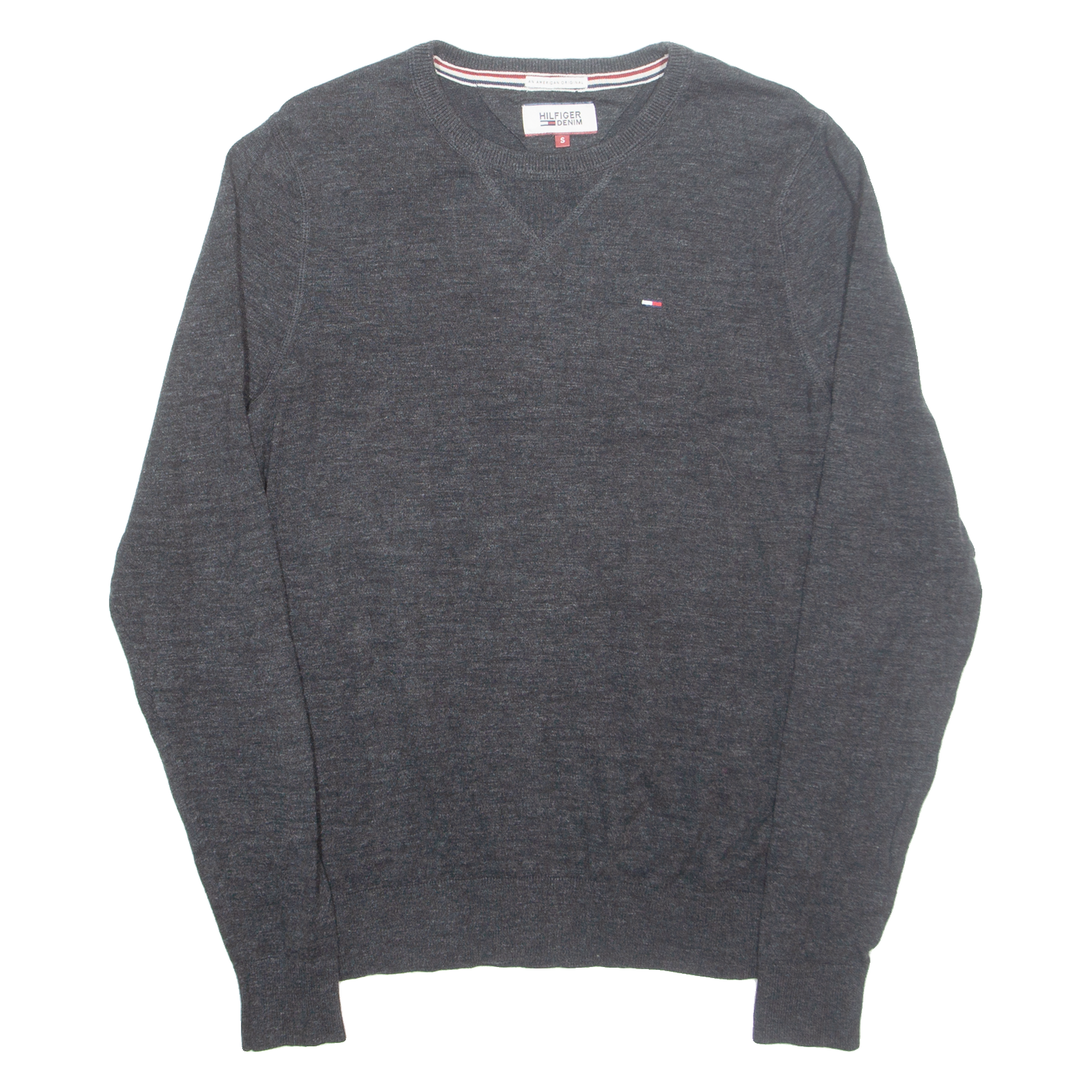 TOMMY HILFIGER Mens Jumper Grey Tight Knit S Refurbished - N/A refurbished available on Cerqular