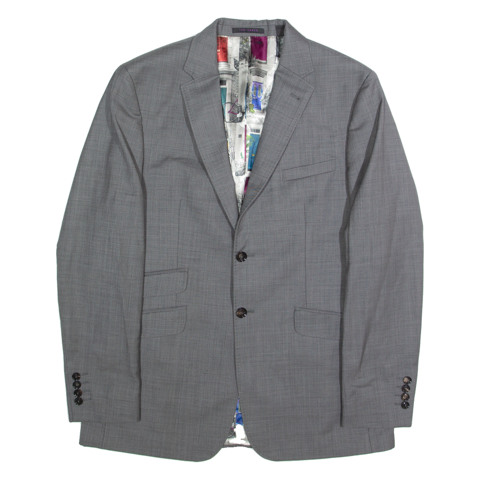 TED BAKER Mens Blazer Jacket Grey Wool L Refurbished - N/A refurbished available on Cerqular