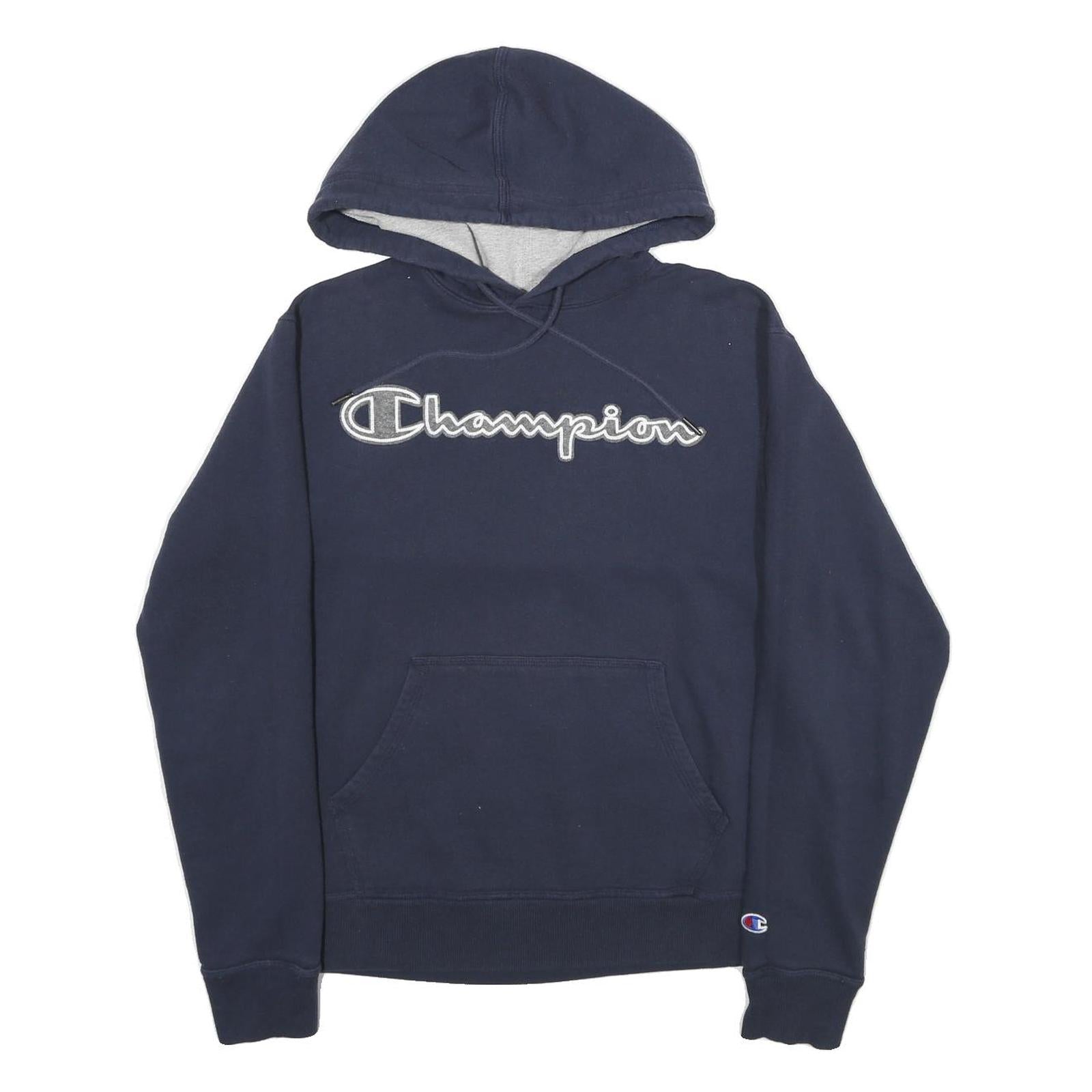 CHAMPION Mens Navy Blue Hoodie S Cotton Blend Pullover Casual Sportswear Refurbished - N/A refurbished available on Cerqular