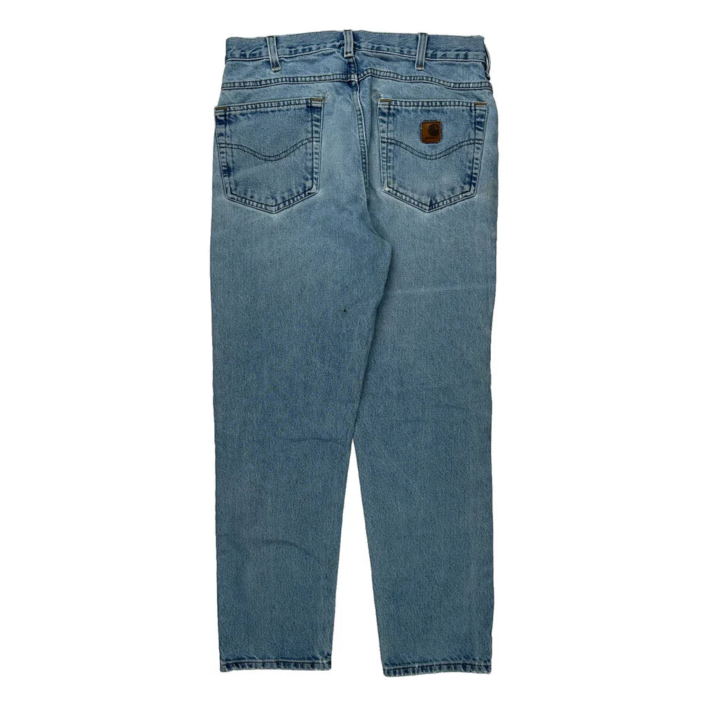 Carhartt Jeans - 32W 28L Light Wash Denim Refurbished - Thrifted (note: this is a term often used to describe second- refurbished available on Cerqular