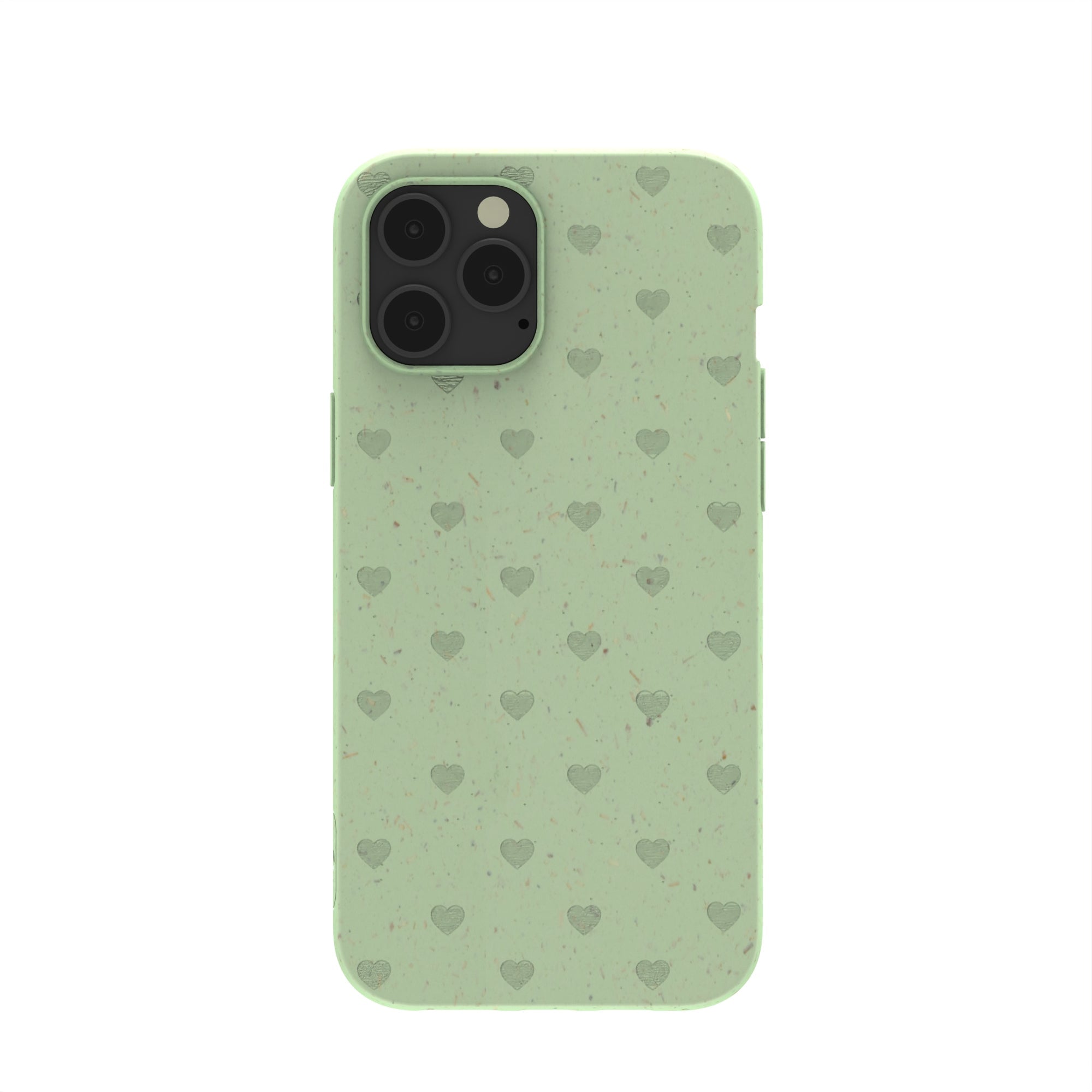 Sage Green Hearts iPhone 12 Pro Max Case Refurbished - Pela Case refurbished available on Cerqular