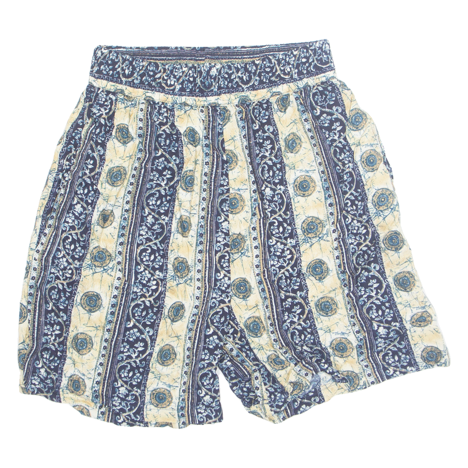 SOLUTIONS Womens Chino Shorts Blue 90s Crazy Pattern S W26 Refurbished - N/A refurbished available on Cerqular