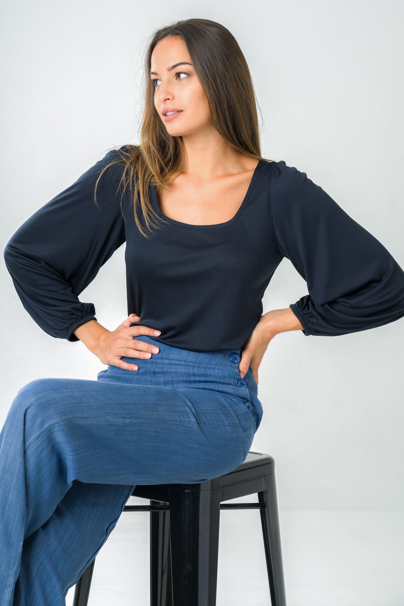 Top Kalmia marine | Size: L Refurbished - Avani Apparel refurbished available on Cerqular