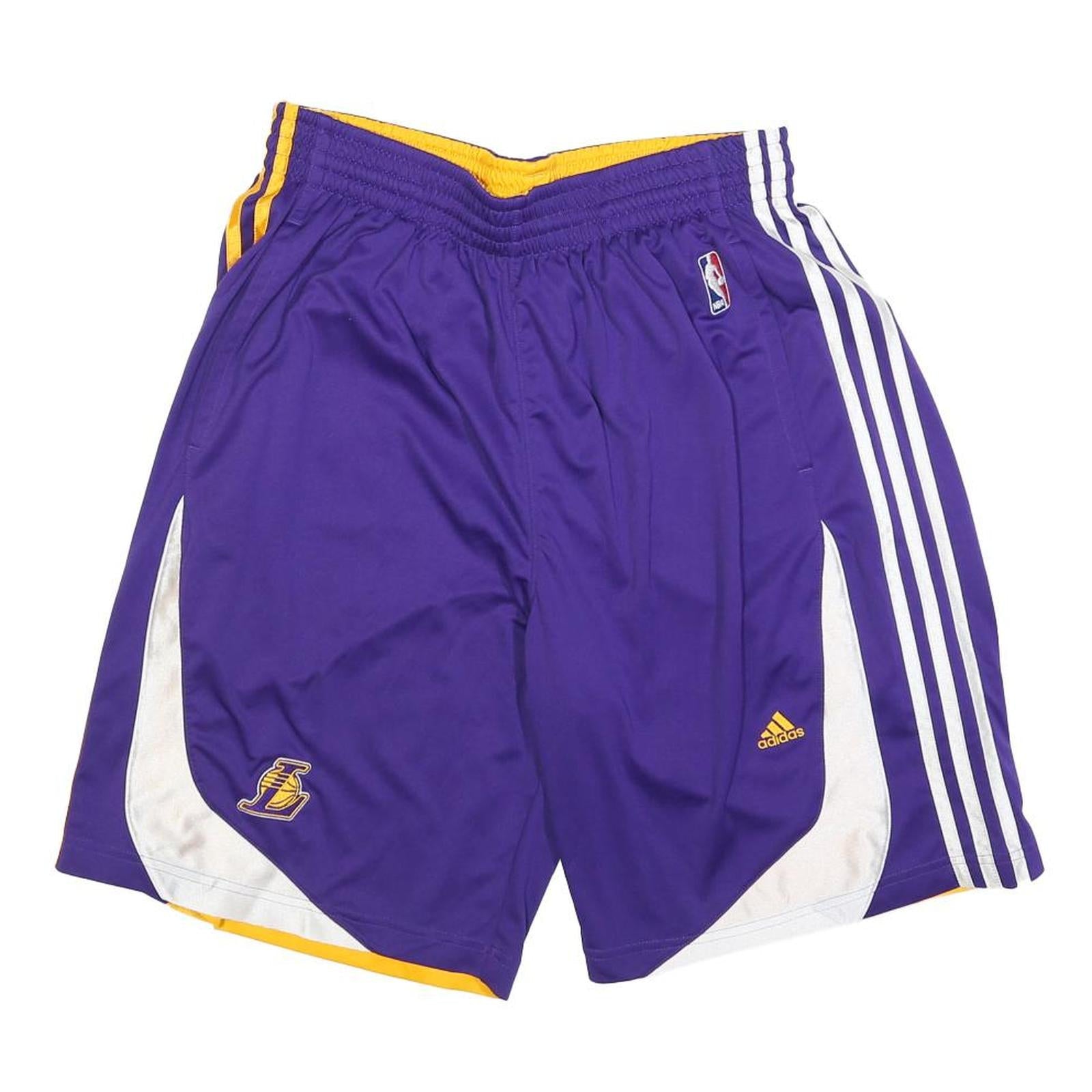 ADIDAS Mens Purple & Yellow Basketball Sports Shorts Size L W32 NBA Logo Refurbished - N/A refurbished available on Cerqular