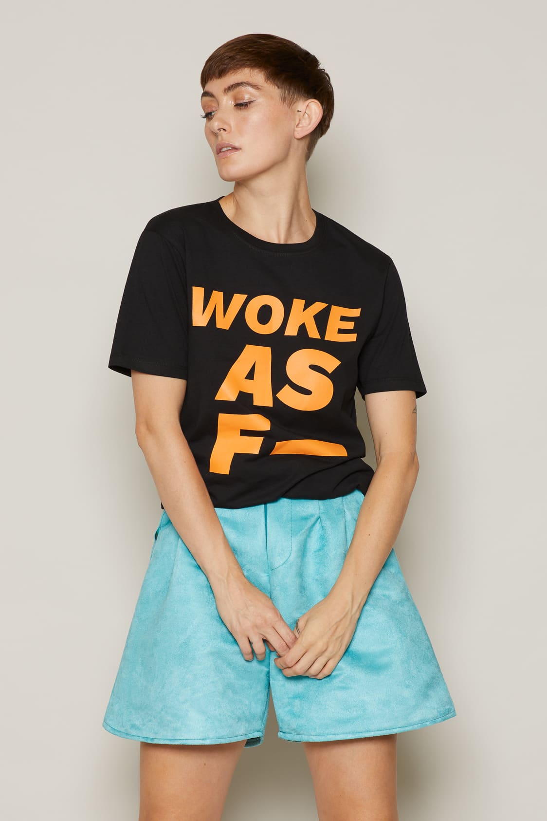 Woke As F T-Shirt (Black) | size: XS Refurbished - N/A refurbished available on Cerqular