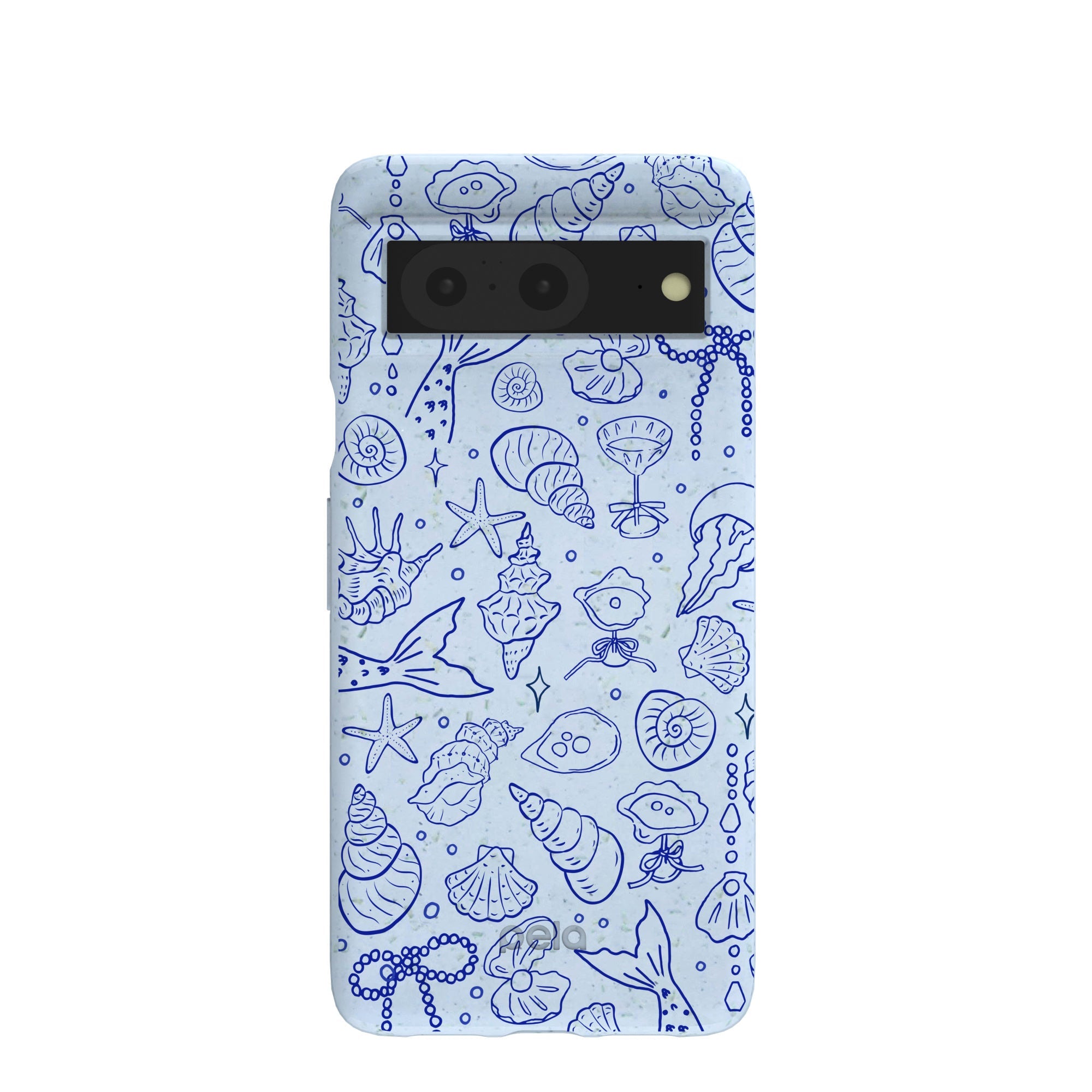 Powder Blue Ocean Charms Google Pixel 8 Case Refurbished - Pela Case refurbished available on Cerqular