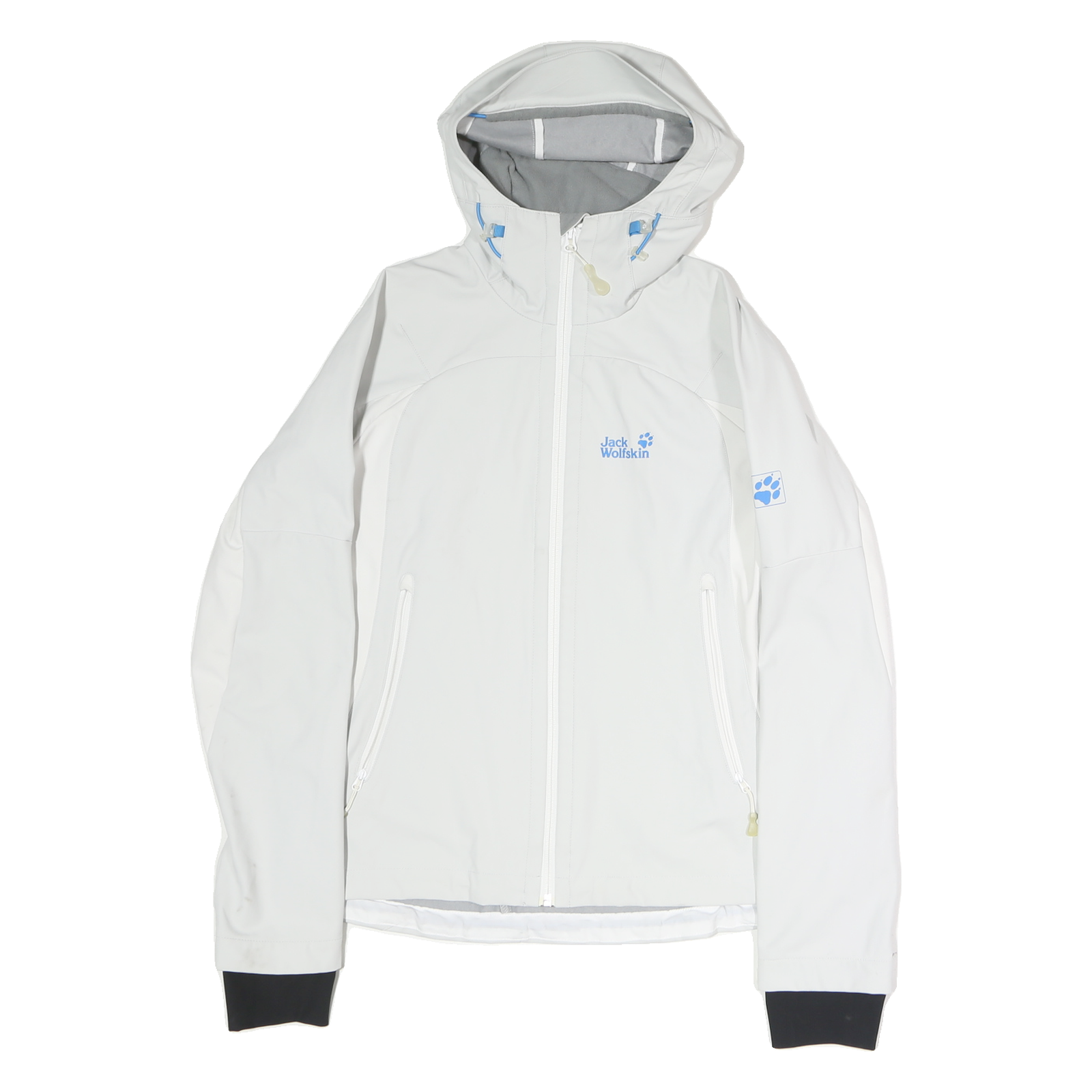 JACK WOLFSKIN Womens White & Blue Outdoor Jacket M Polyester Woven Plain Refurbished - N/A refurbished available on Cerqular