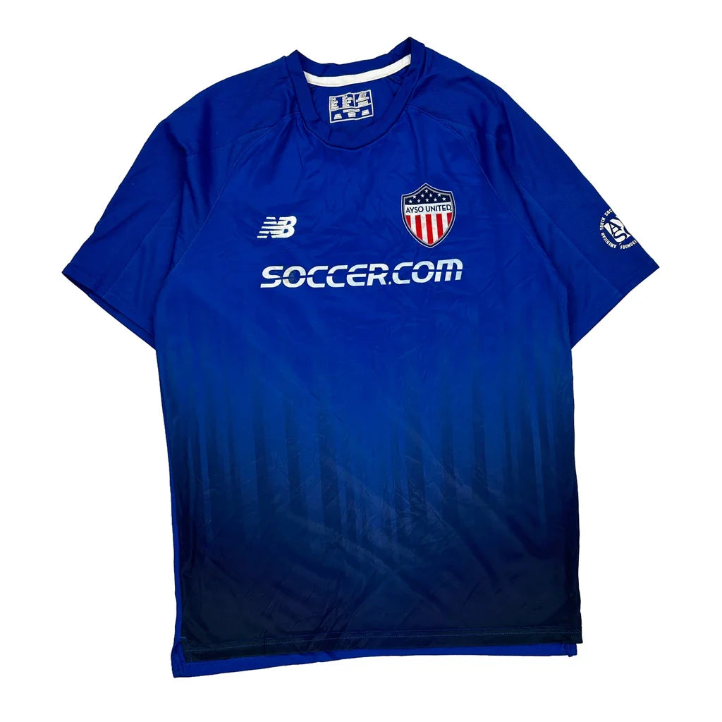 Buy Ayso United New Balance Football Shirt - Medium Blue Polyester Refurbished - $13.25 Ayso United New Balance Football Shirt - Medium Blue Polyester Refurbished - Thrifted (note: this is a term often used to describe second- refurbished available on Cerqular