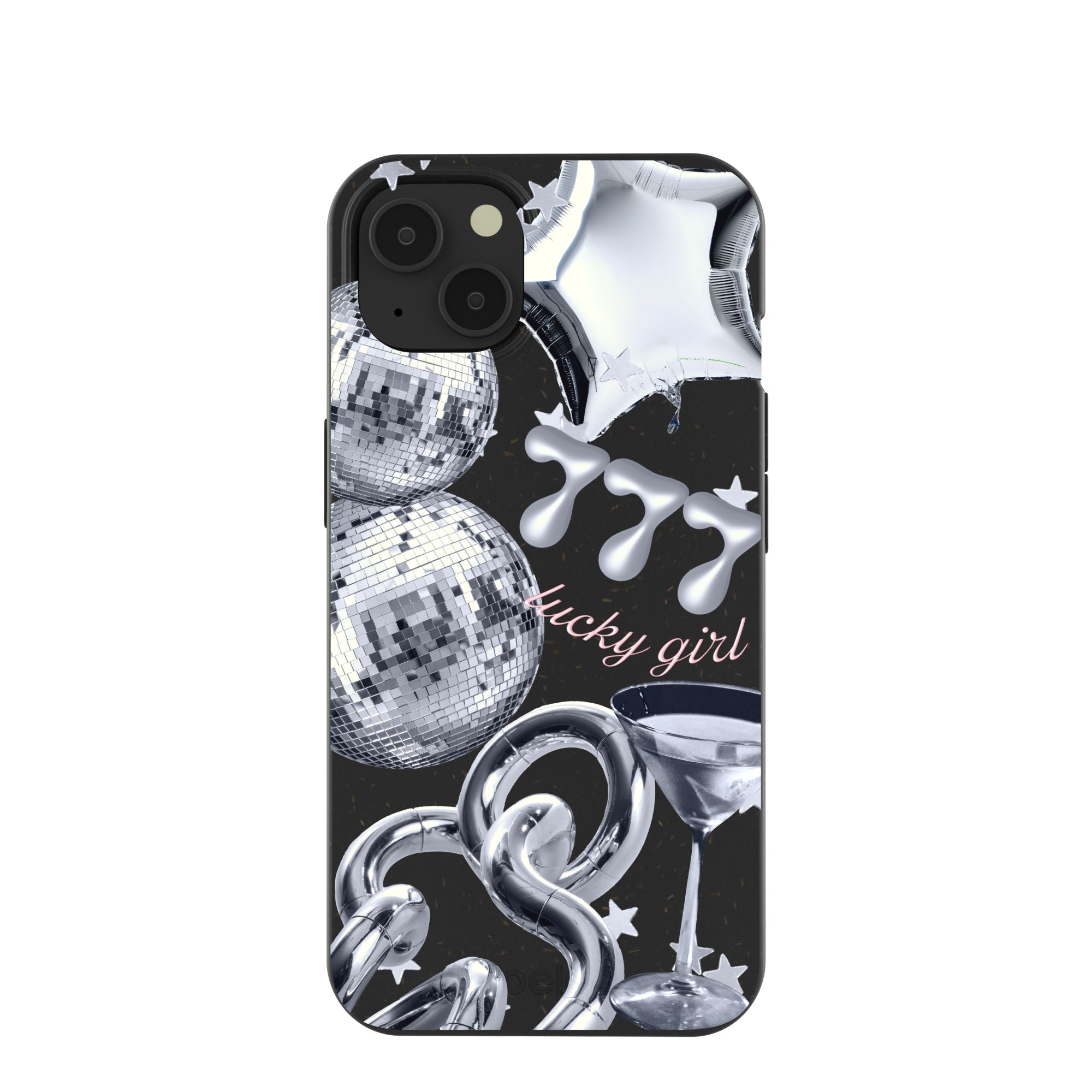 Black Cosmic Luck iPhone 13 Case Refurbished - Pela Case refurbished available on Cerqular