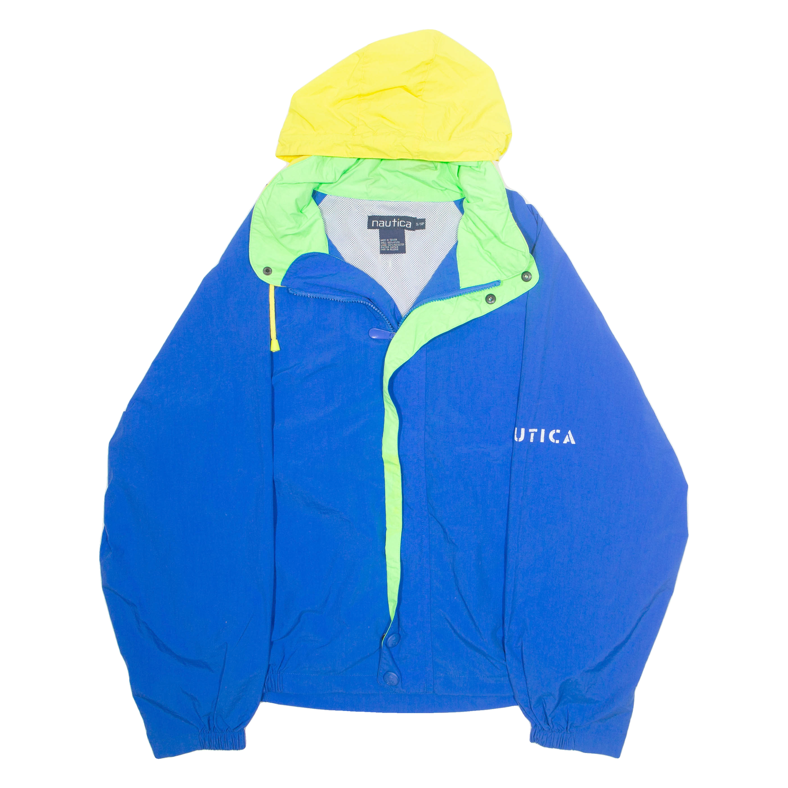 NAUTICA Mesh Lined Mens Rain Jacket Blue Nylon Hooded S Refurbished - N/A refurbished available on Cerqular