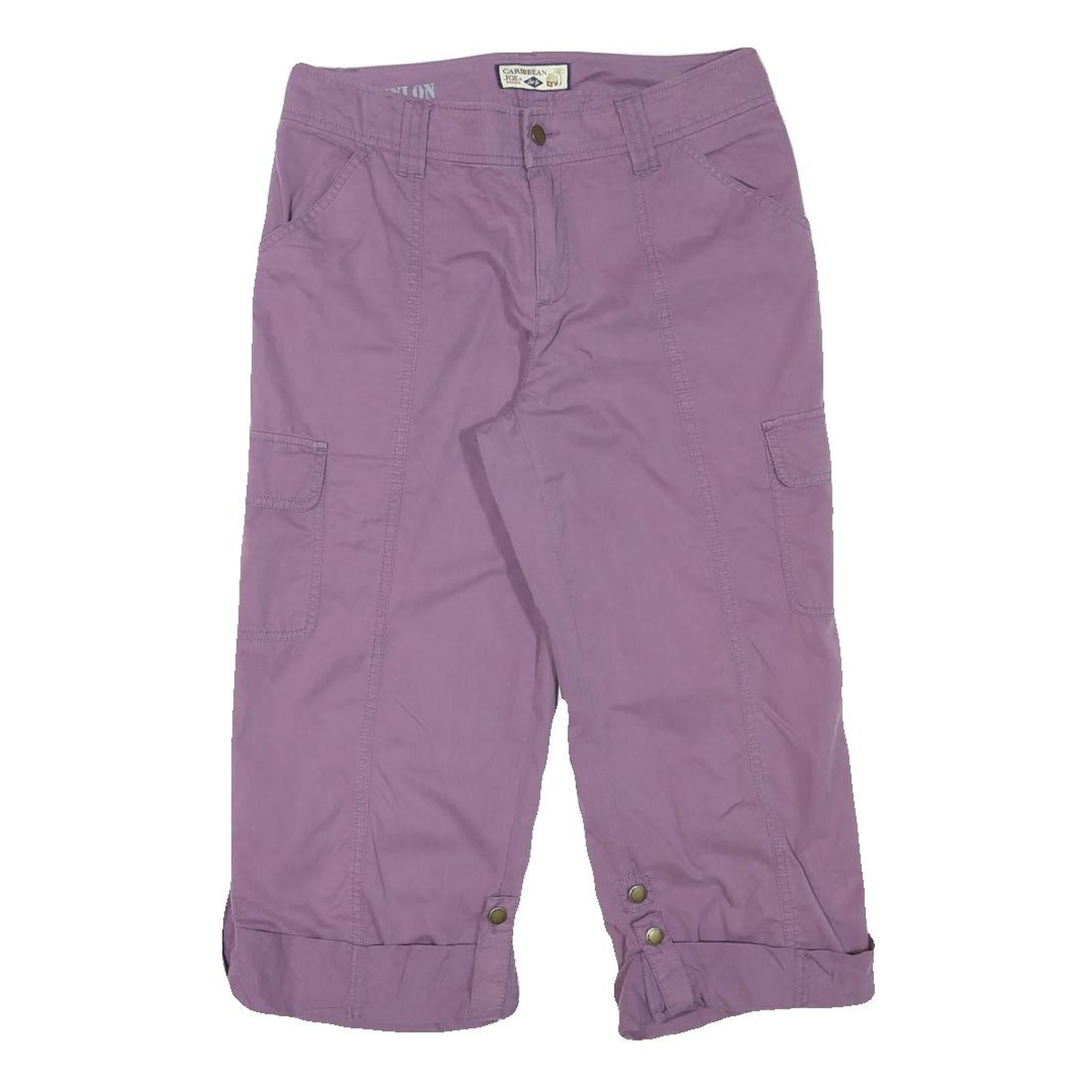 CARIBBEAN JOE Womens Purple Cargo Casual Shorts M W29 Lightweight Cotton Blend Refurbished - N/A refurbished available on Cerqular
