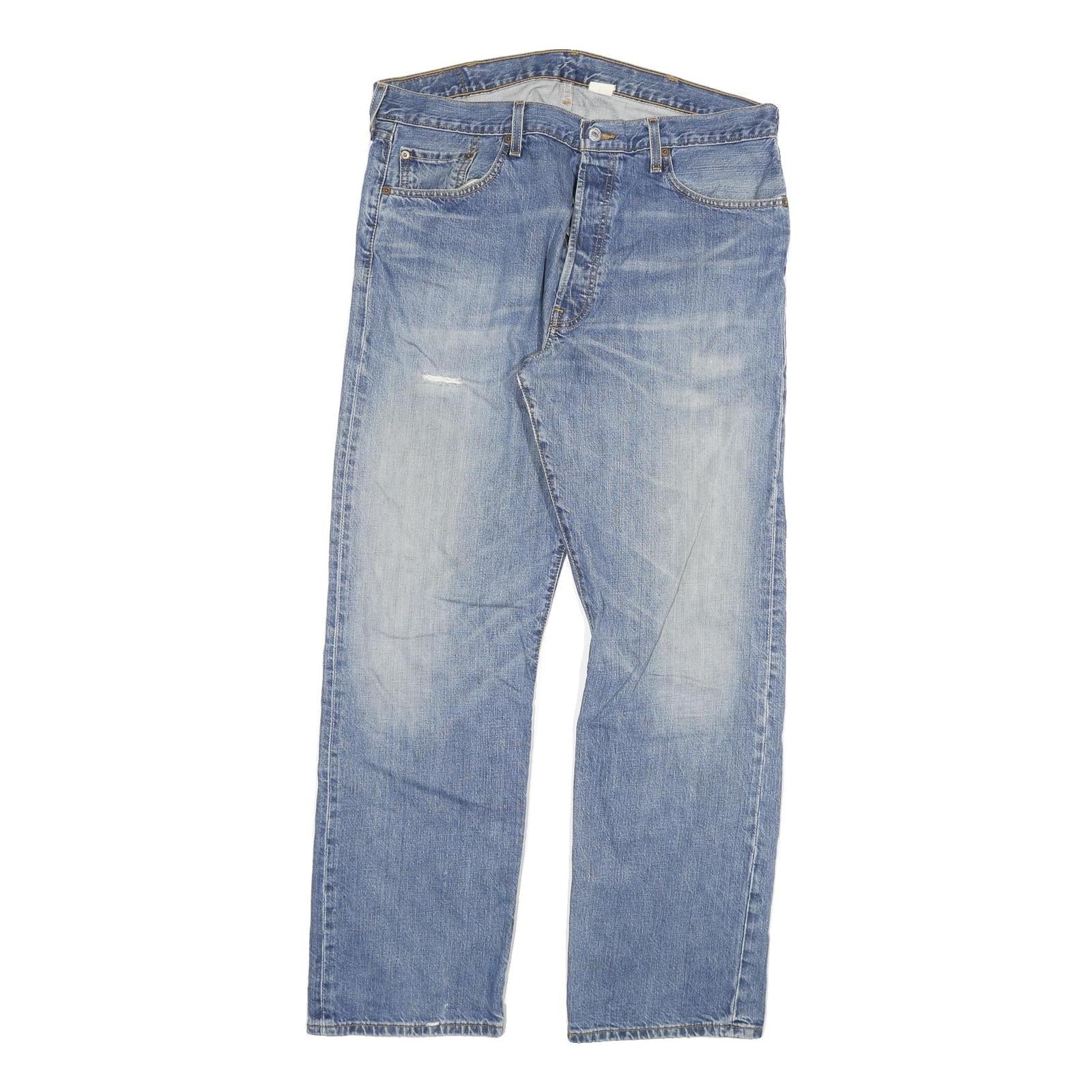 LEVI'S 501 Mens Jeans Blue Regular Straight Denim Light W38 L32 Classic Fit Refurbished - N/A refurbished available on Cerqular