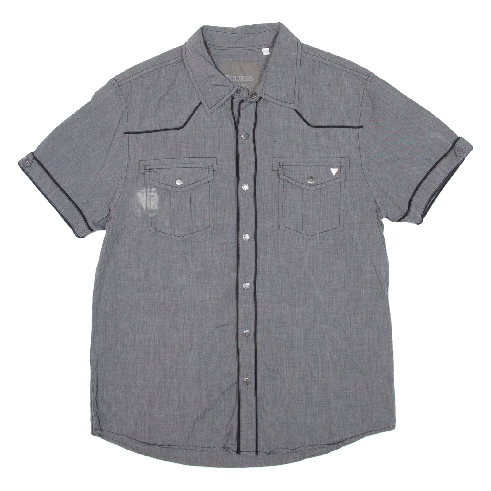 GUESS Mens Plain Shirt Grey M Refurbished - N/A refurbished available on Cerqular