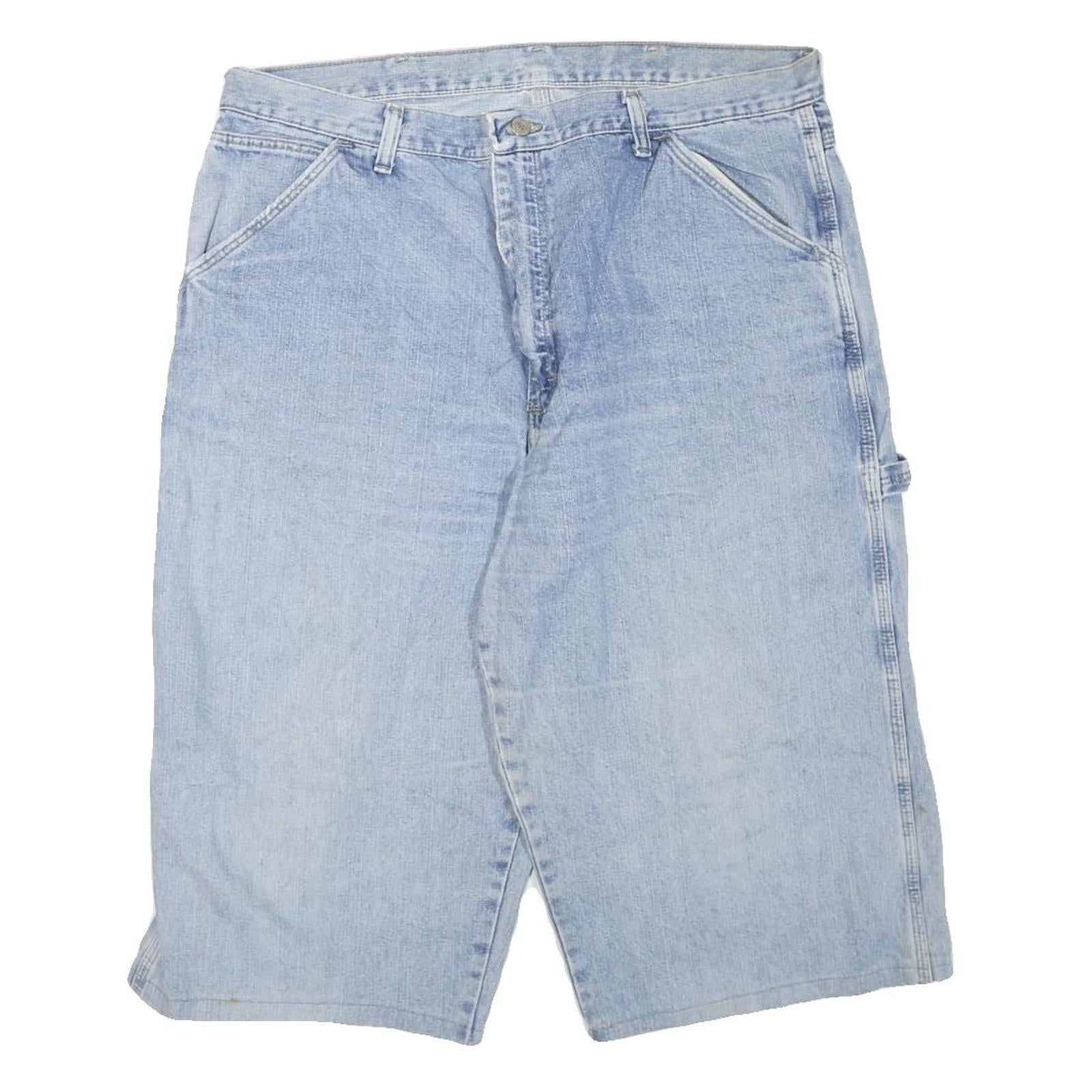 WRANGLER Mens Denim Blue Utility Shorts L W36 Cotton Blend Carpenter Workwear Refurbished - N/A refurbished available on Cerqular