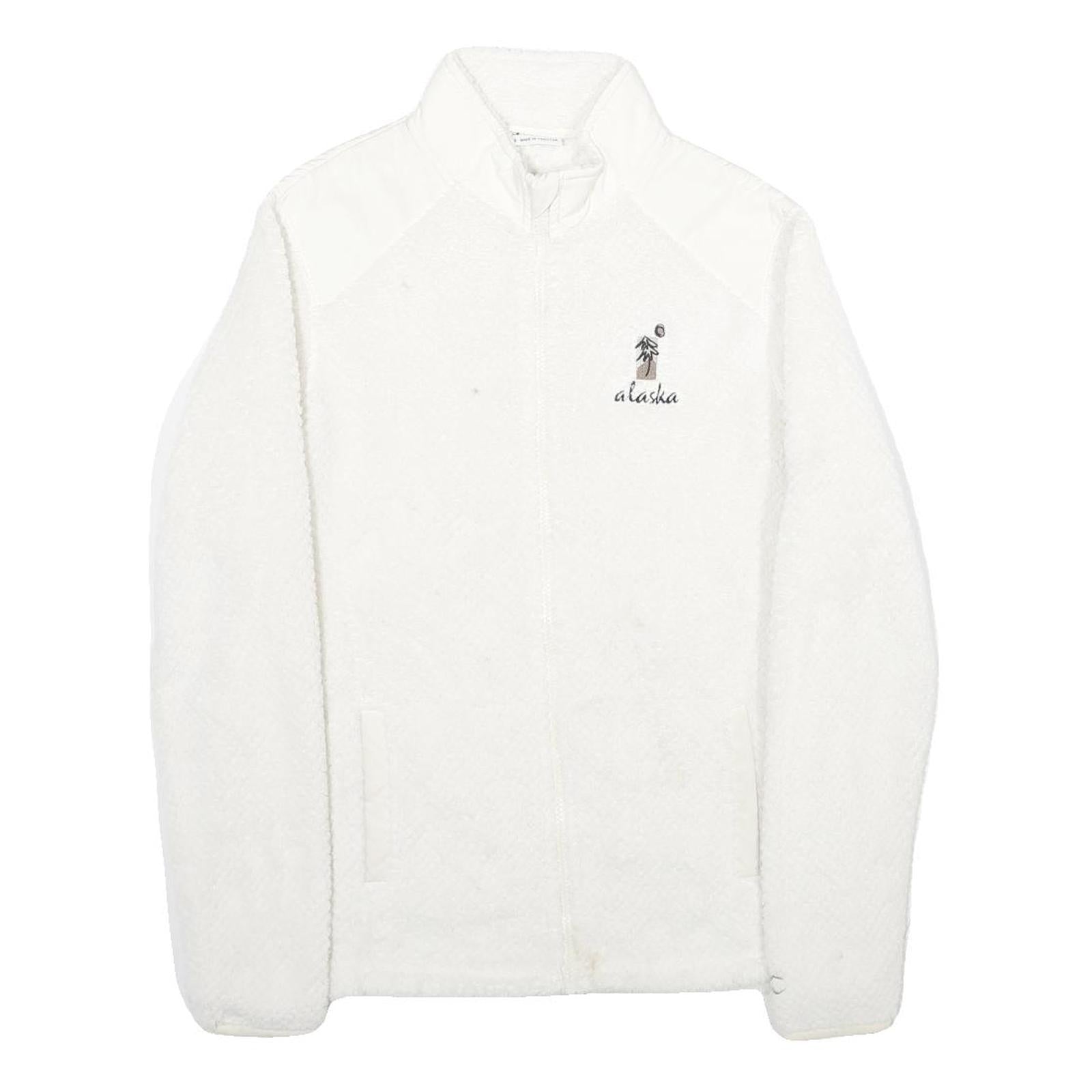 CHAMPION Womens White Zip Jacket M Polyester Plain Casual Outdoor Warm Refurbished - N/A refurbished available on Cerqular