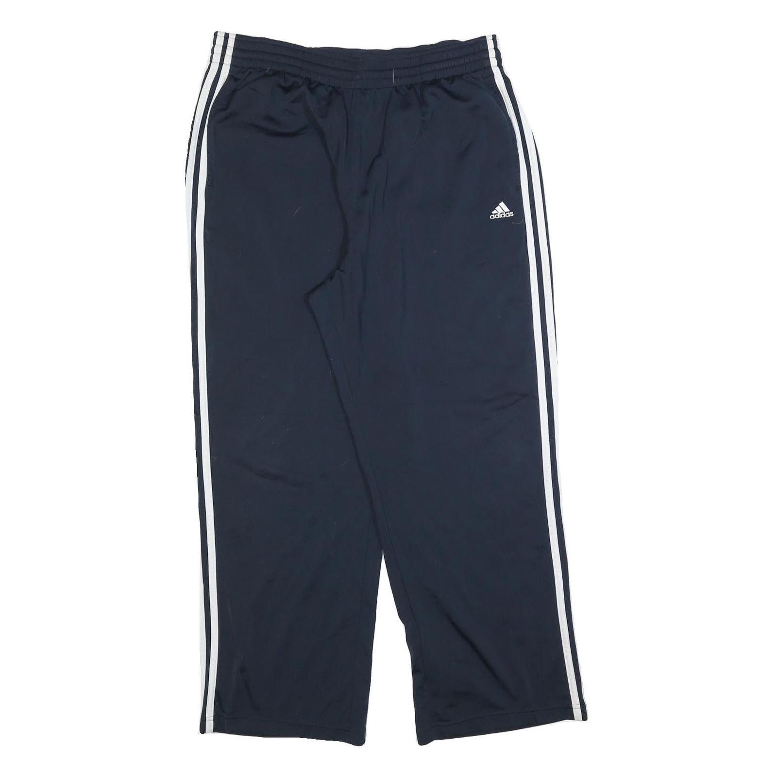 ADIDAS Mens Joggers Blue & White Regular Straight M W32 L28 Track Pants Refurbished - N/A refurbished available on Cerqular