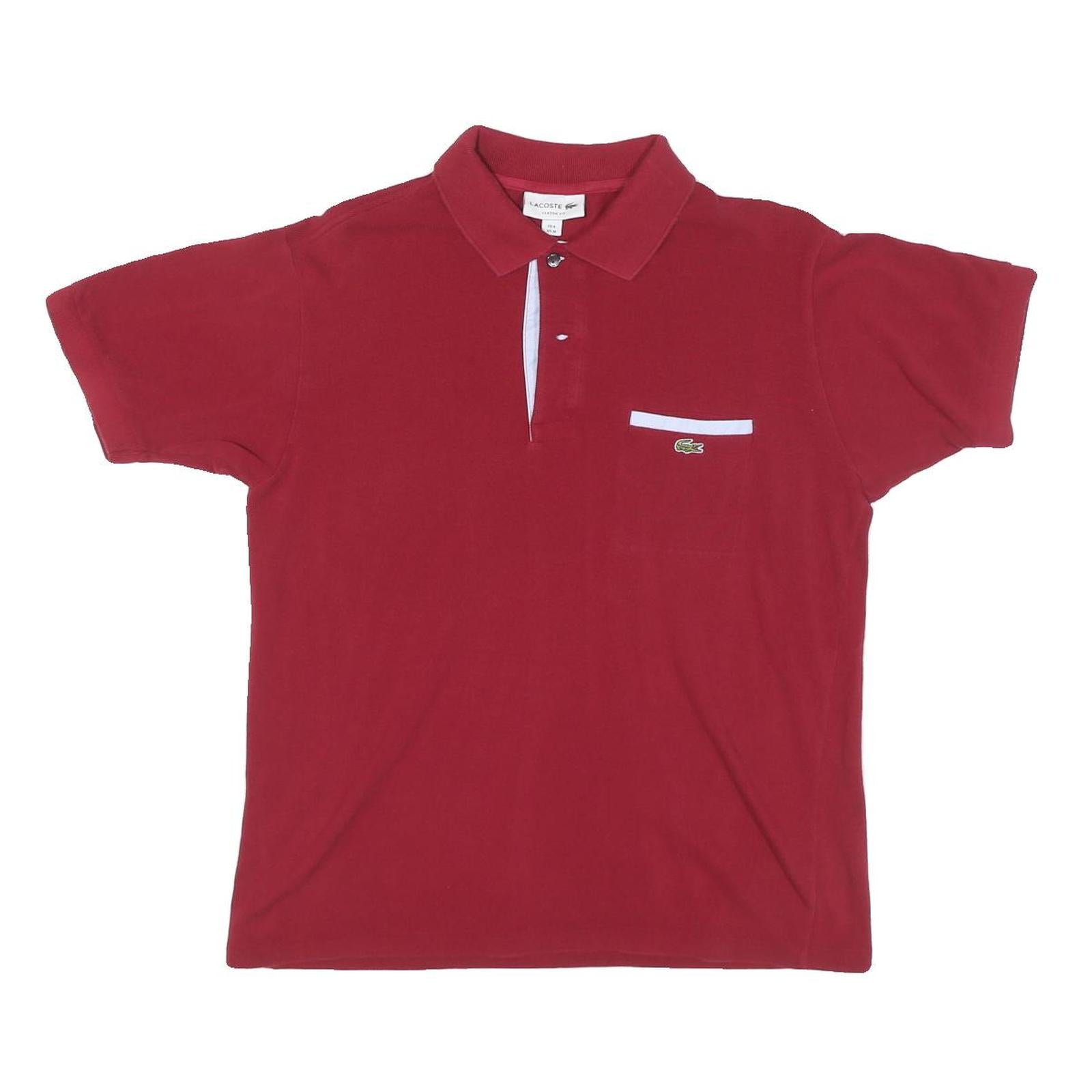 Buy LACOSTE Mens Red Cotton Blend Pocket Short Sleeve Polo Shirt M Classic Style Refurbished - $29.89 LACOSTE Mens Red Cotton Blend Pocket Short Sleeve Polo Shirt M Classic Style Refurbished - N/A refurbished available on Cerqular