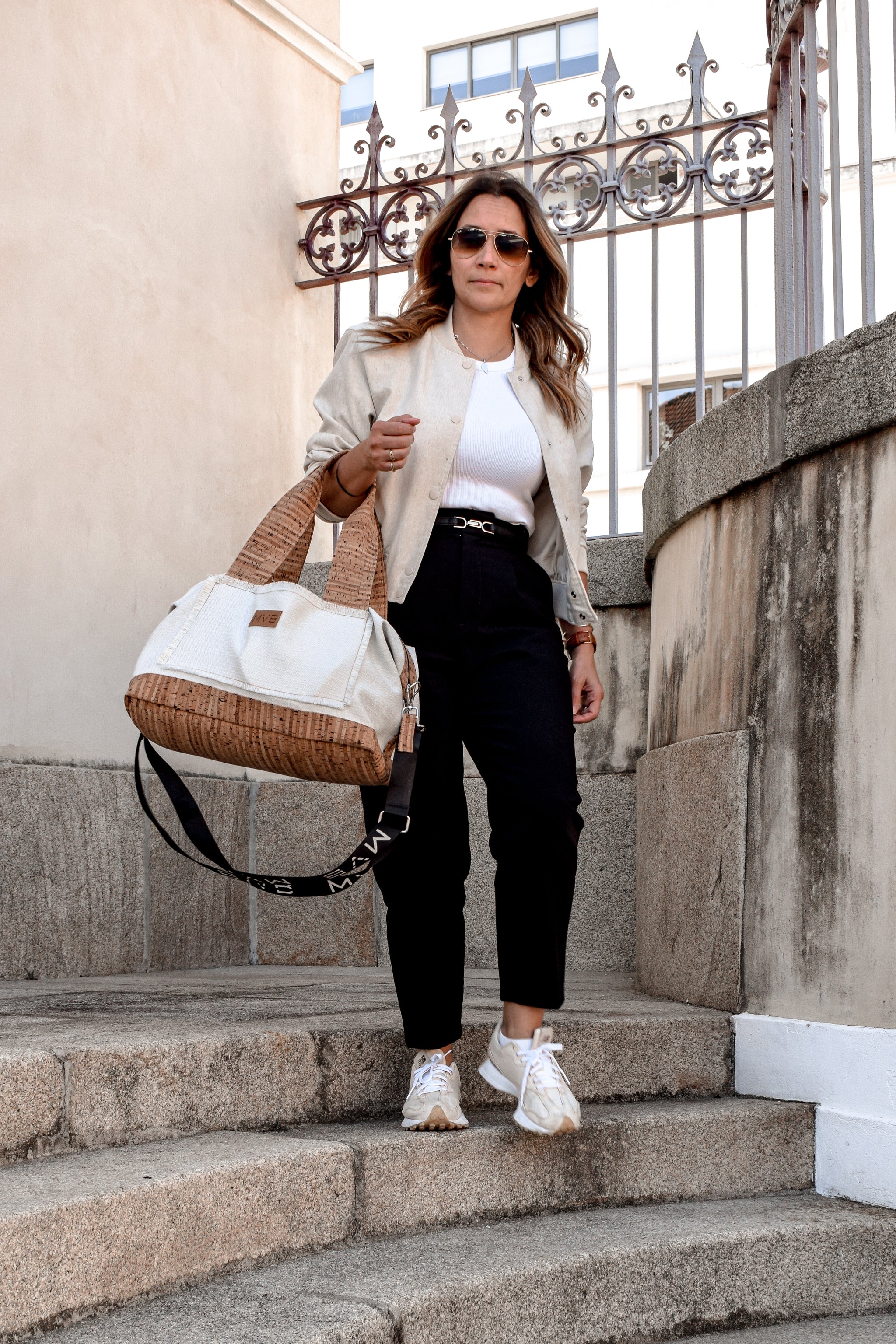 Lady's Weekend Handbag soft natural cork Refurbished - My Vegan Bags refurbished available on Cerqular