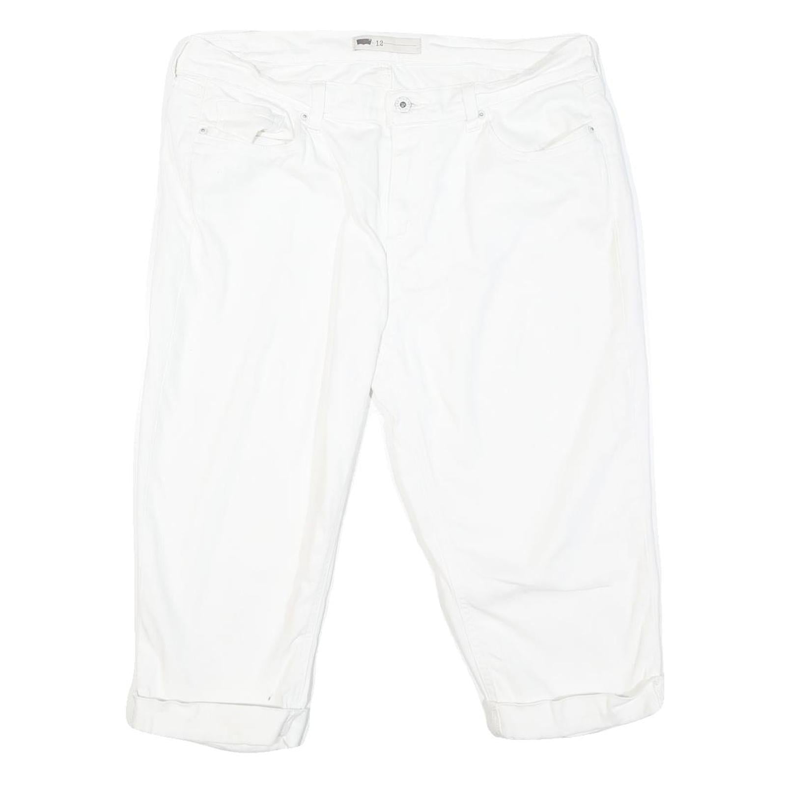 LEVI'S Womens White Casual Shorts L W36 Cotton Blend Comfort Fit Refurbished - N/A refurbished available on Cerqular
