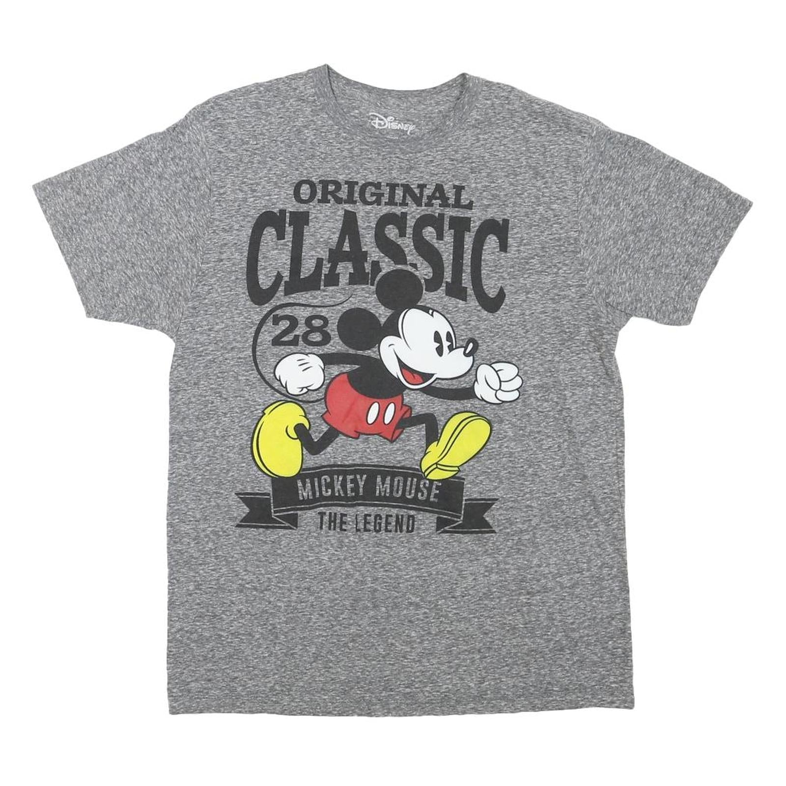 DISNEY Mens Grey Original Classic Mickey Mouse Graphic T-Shirt M Crew Neck Short Refurbished - N/A refurbished available on Cerqular