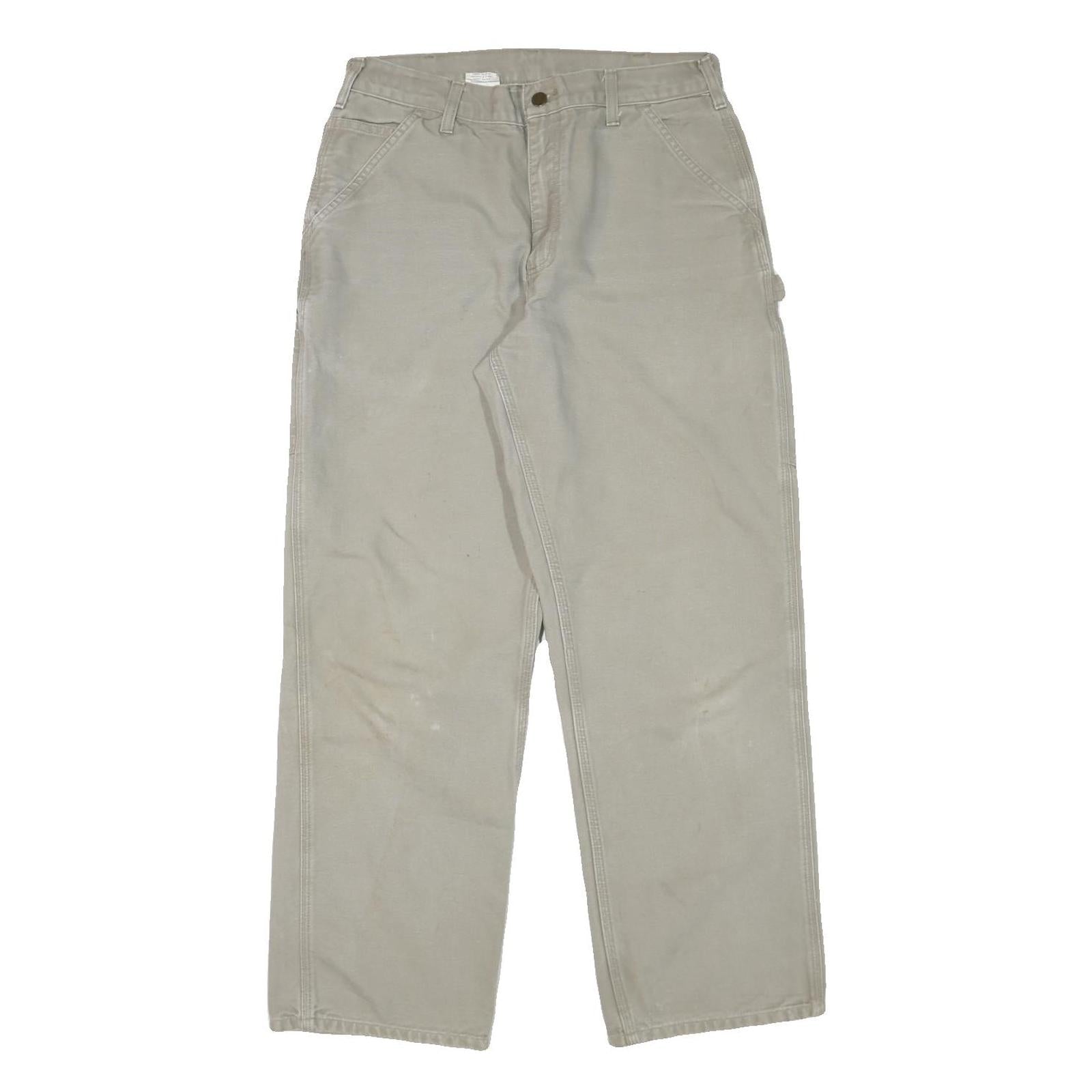 CARHARTT Mens Relaxed Beige Workwear Casual Trousers W30 L31 Zip Closure Refurbished - N/A refurbished available on Cerqular