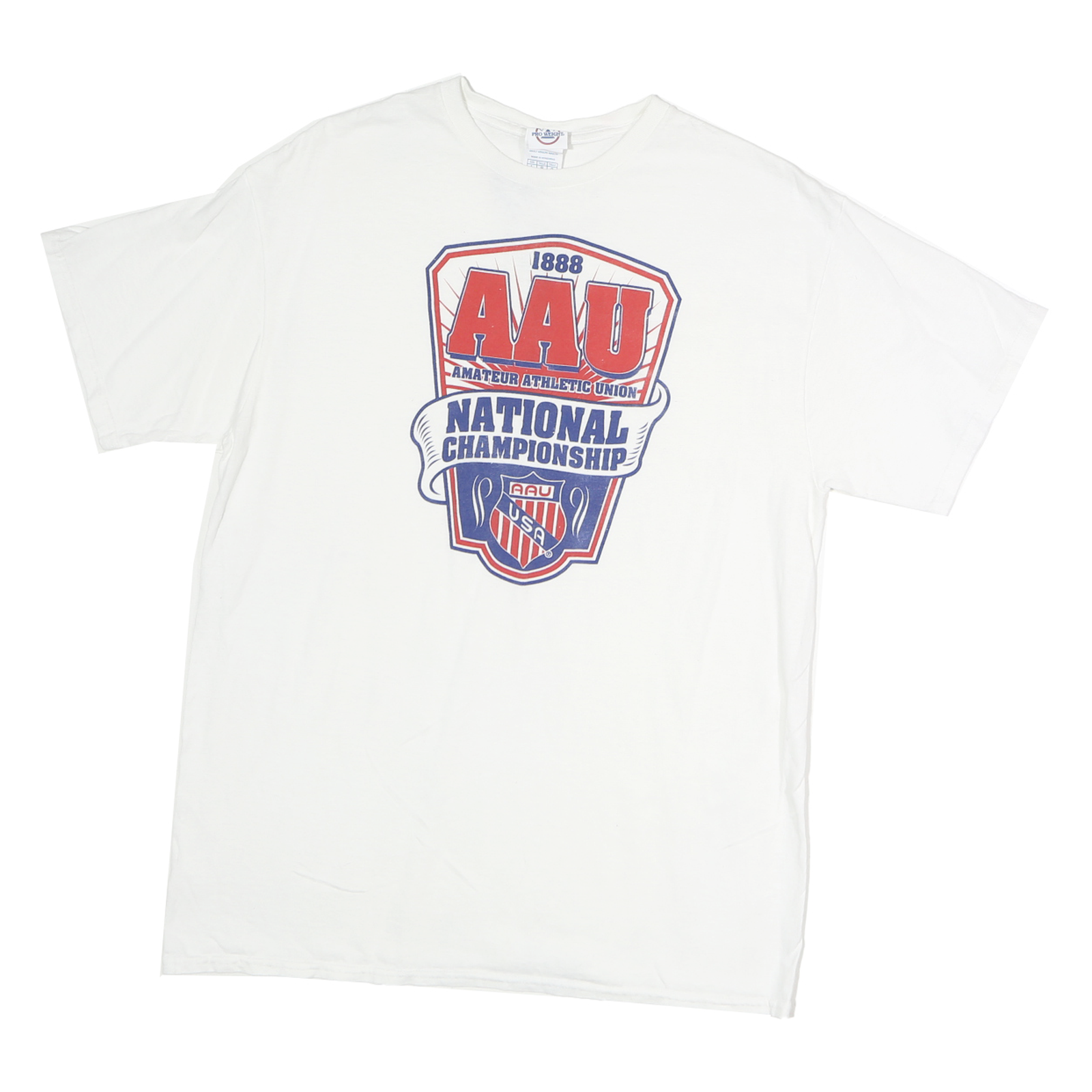 DELTA Mens White AAU National Championship Graphic T-Shirt XL Short Sleeve Crew Refurbished - N/A refurbished available on Cerqular