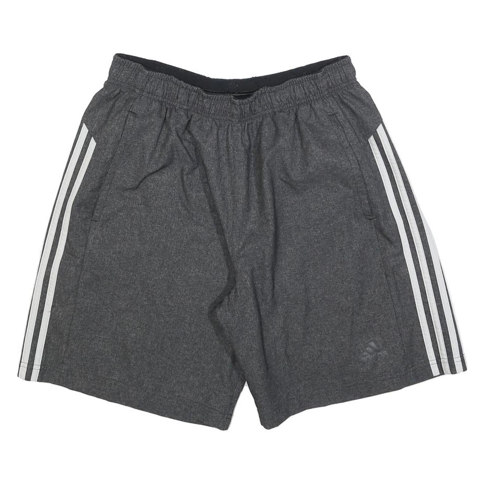 ADIDAS Mens Grey Casual Shorts L W30 Polyester Blend 3 Stripe Sportswear Refurbished - N/A refurbished available on Cerqular