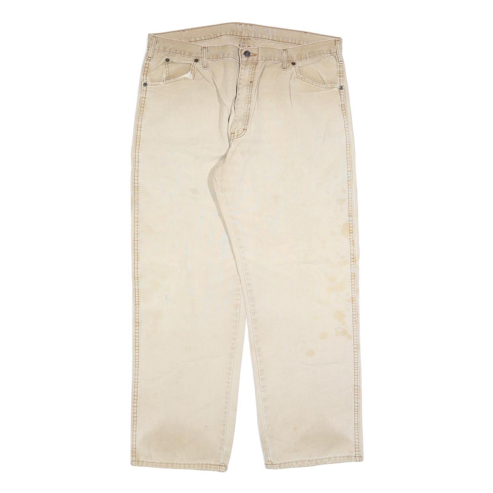 CARHARTT Mens Relaxed Beige Cotton Blend Zip Trousers W40 L32 Workwear Casual Refurbished - N/A refurbished available on Cerqular