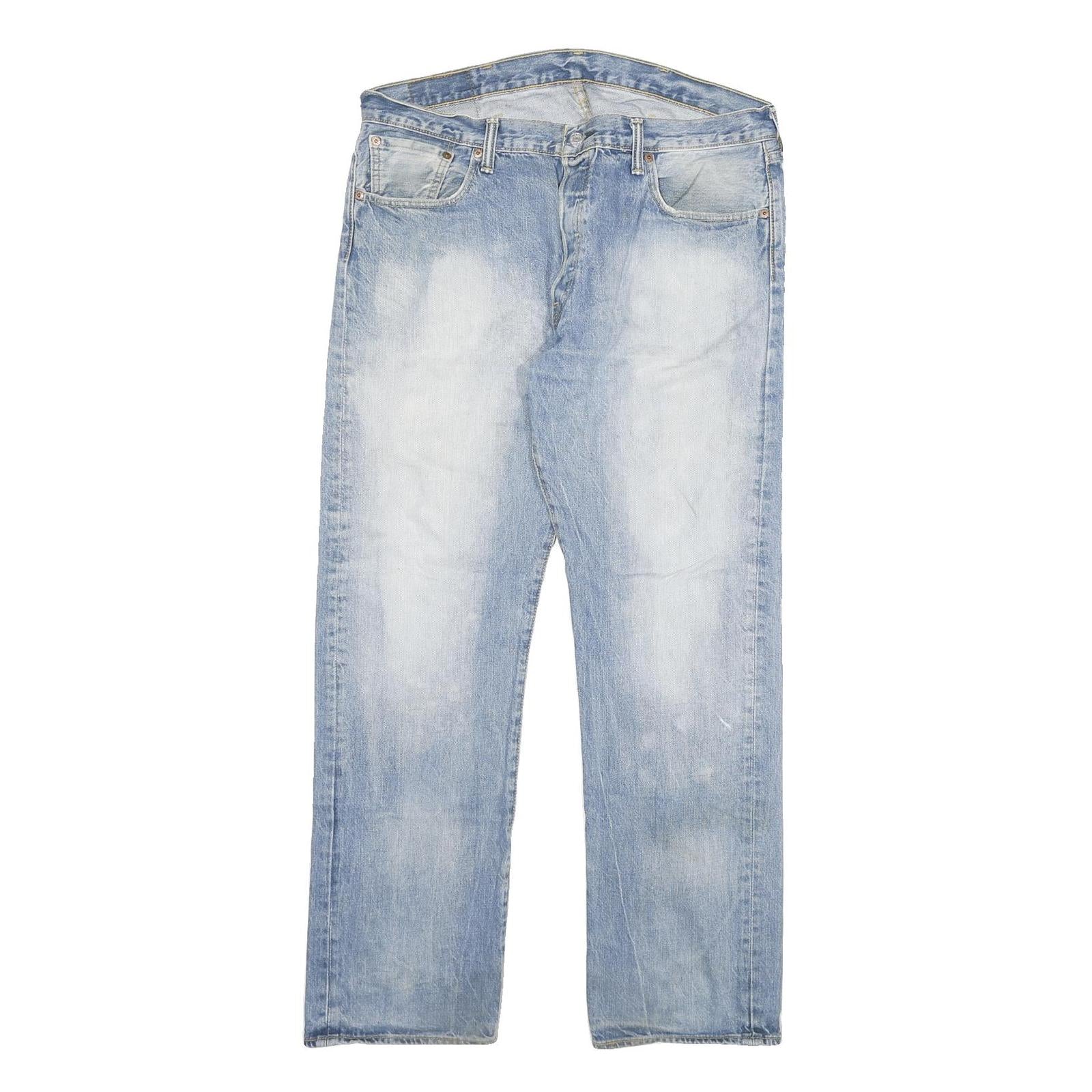 LEVI'S 501 Mens Jeans Blue Regular Straight Denim Medium W36 L31 Classic Button Refurbished - N/A refurbished available on Cerqular