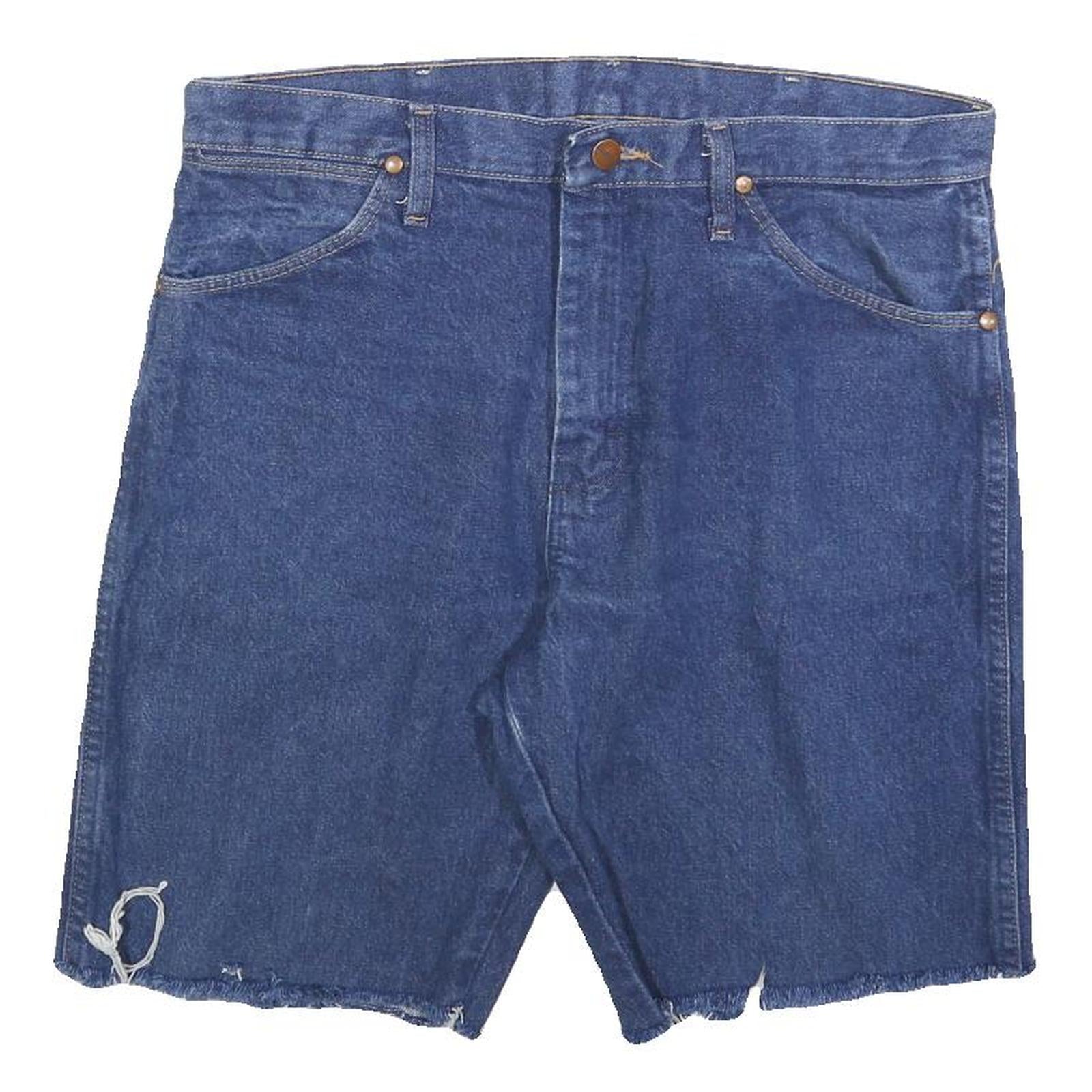 WRANGLER Mens Denim Blue Casual Shorts M W33 Classic Cut-Off Frayed Hem Refurbished - N/A refurbished available on Cerqular