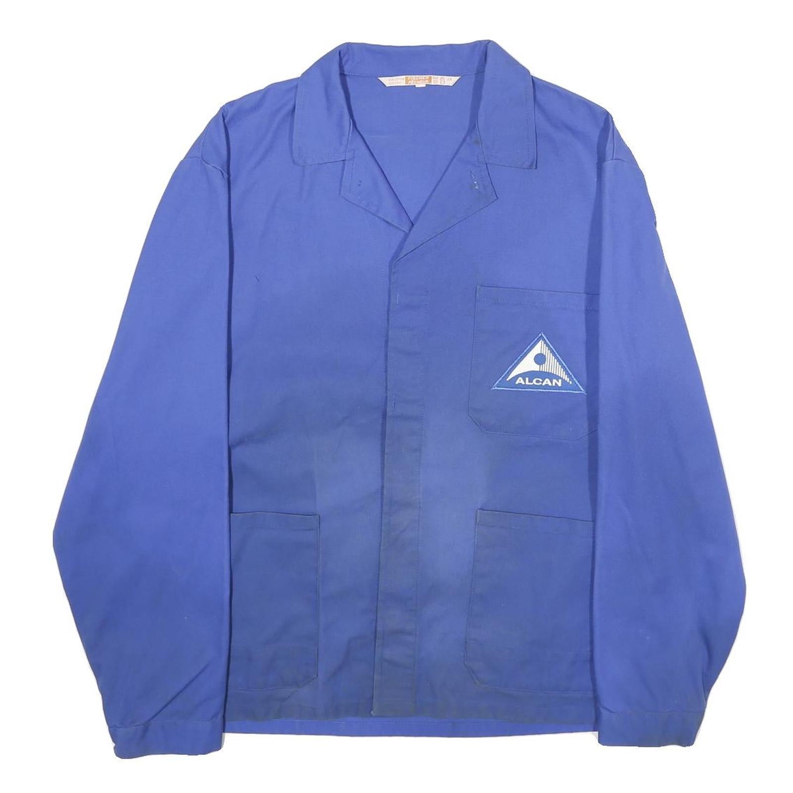 FISCHER PECHEUR Mens Blue Cotton Blend Button Jacket L Workwear Logo Patch Refurbished - N/A refurbished available on Cerqular
