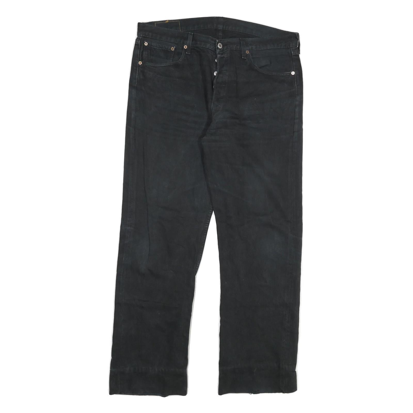 LEVI'S 501 Mens Regular Fit Blue Denim Jeans W37 L31 Button Closure Classic Refurbished - N/A refurbished available on Cerqular