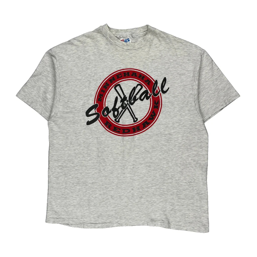 Buy Minnehaha Redhawk Softball Hanes Single Stitch T-Shirt - XL Grey Cotton Refurbished - $25.11 Minnehaha Redhawk Softball Hanes Single Stitch T-Shirt - XL Grey Cotton Refurbished - Thrifted (note: this is a term often used to describe second- refurbished available on Cerqular
