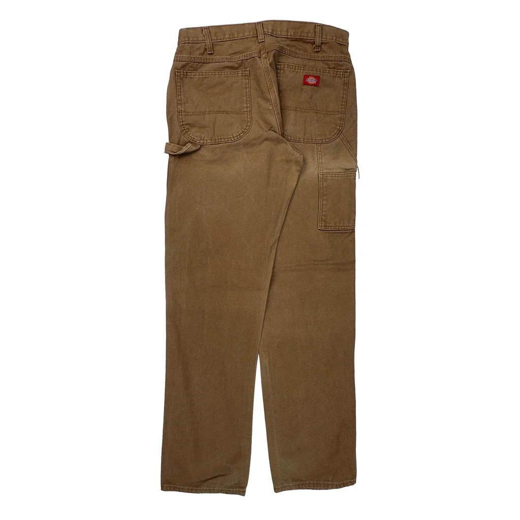 Dickies Carpenter Trousers - 32W 31L Brown Cotton Refurbished - Thrifted (note: this is a term often used to describe second- refurbished available on Cerqular